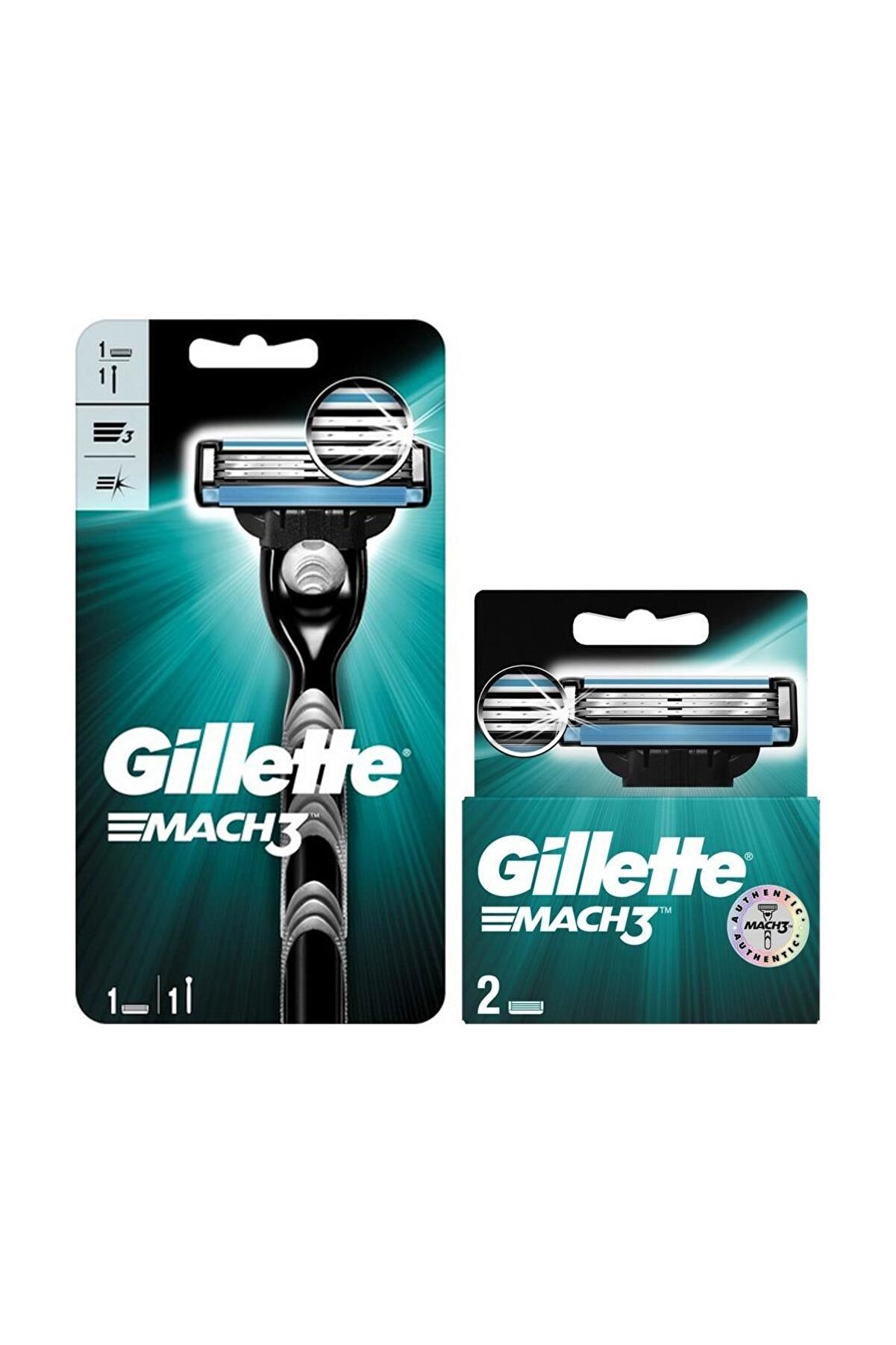 Gillette Mach3 Tıraş Makinesi + 2'Li Yedek Başlık