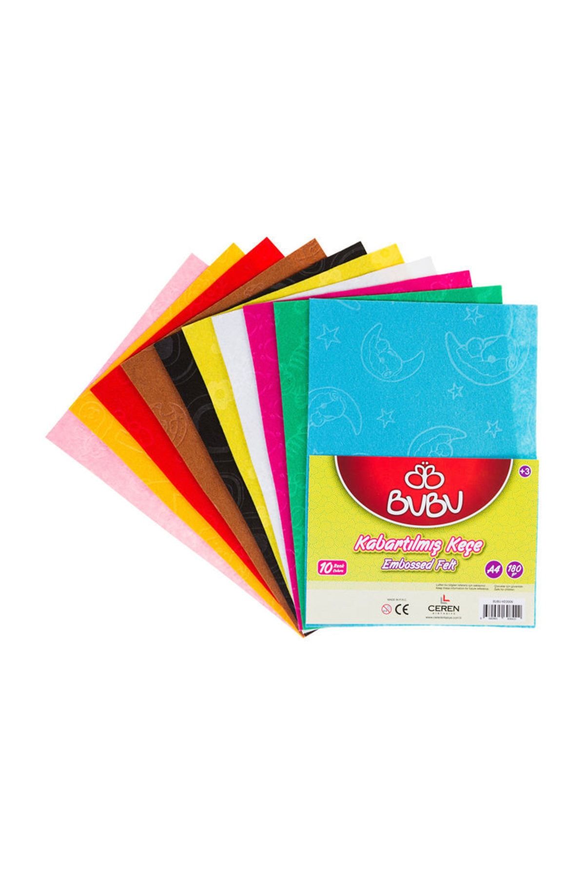 Bubu 20x30 cm Kabartılmış Keçe 180 gr 10`lu Paket