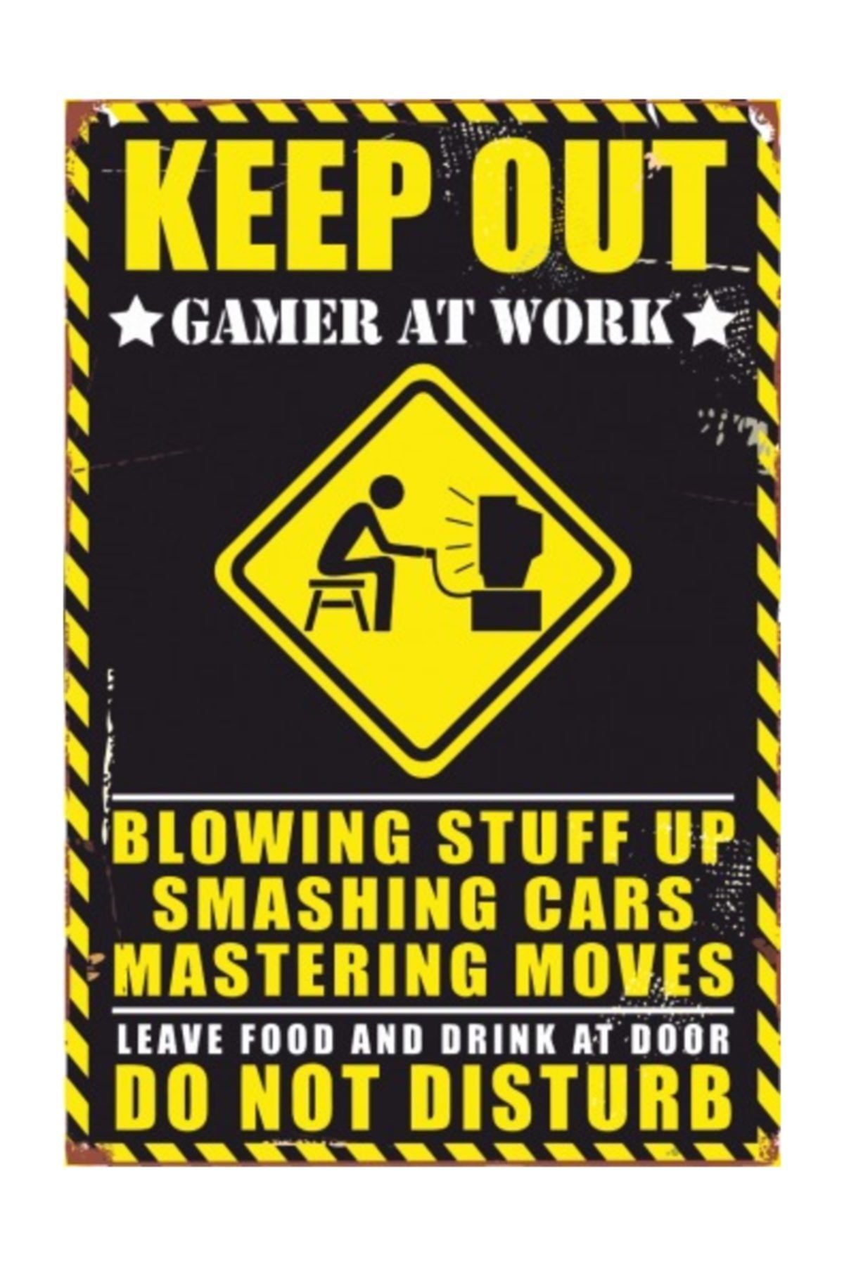 Hayat Poster Gamer Oyuncu Retro Vintage Ahşap Poster