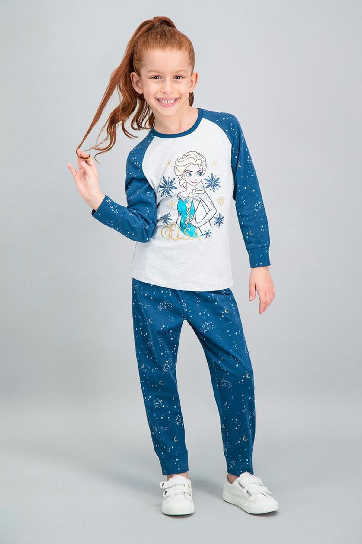 Frozen Karlar Ülkesi - Frozen Lisanslı Karmelanj Kız Çocuk Pijama Takımı