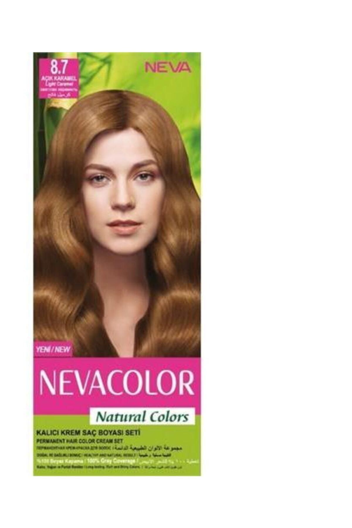 Neva Color Natural Colors Kalıcı Saç Boya Seti 8.7 Açık Karamel