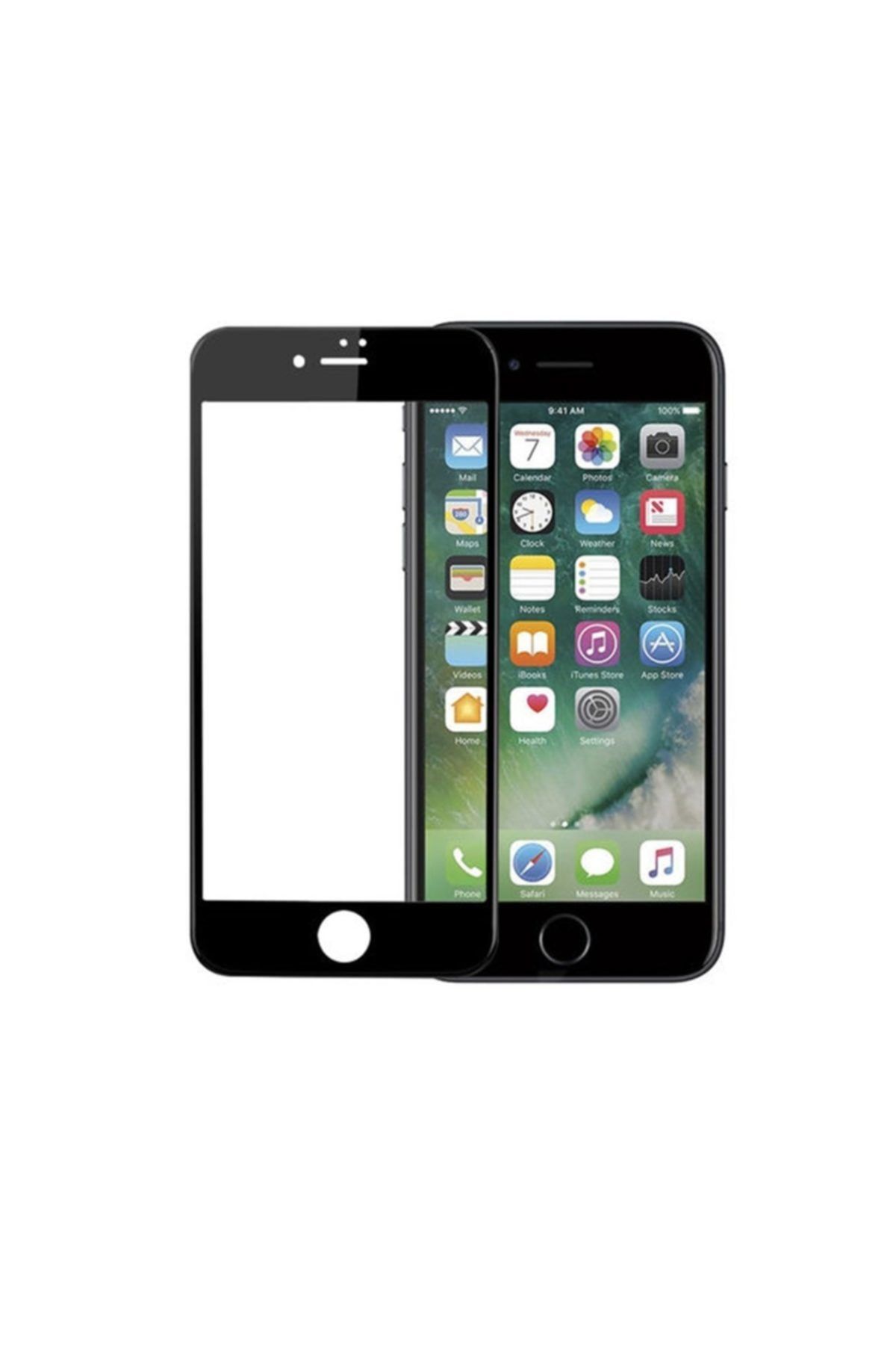 Telefon Aksesuarları Iphone 8 Kavisli Tam Kaplayan Zengin Çarşım Ekran Koruyucu Film Siyah