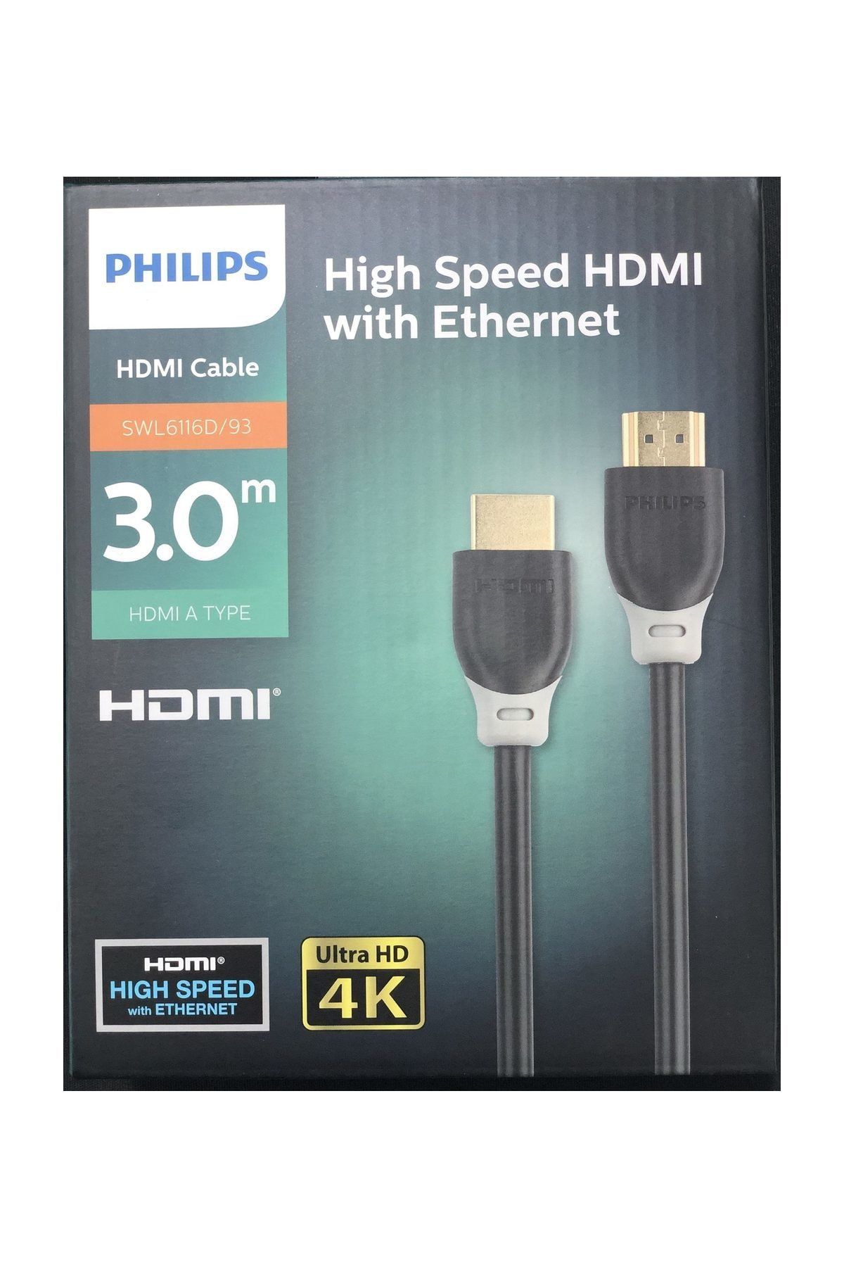 Philips 3 Metre HDMI Kablo Altın Uçlu 4K ULTRA Hd Kablo SWL6116D