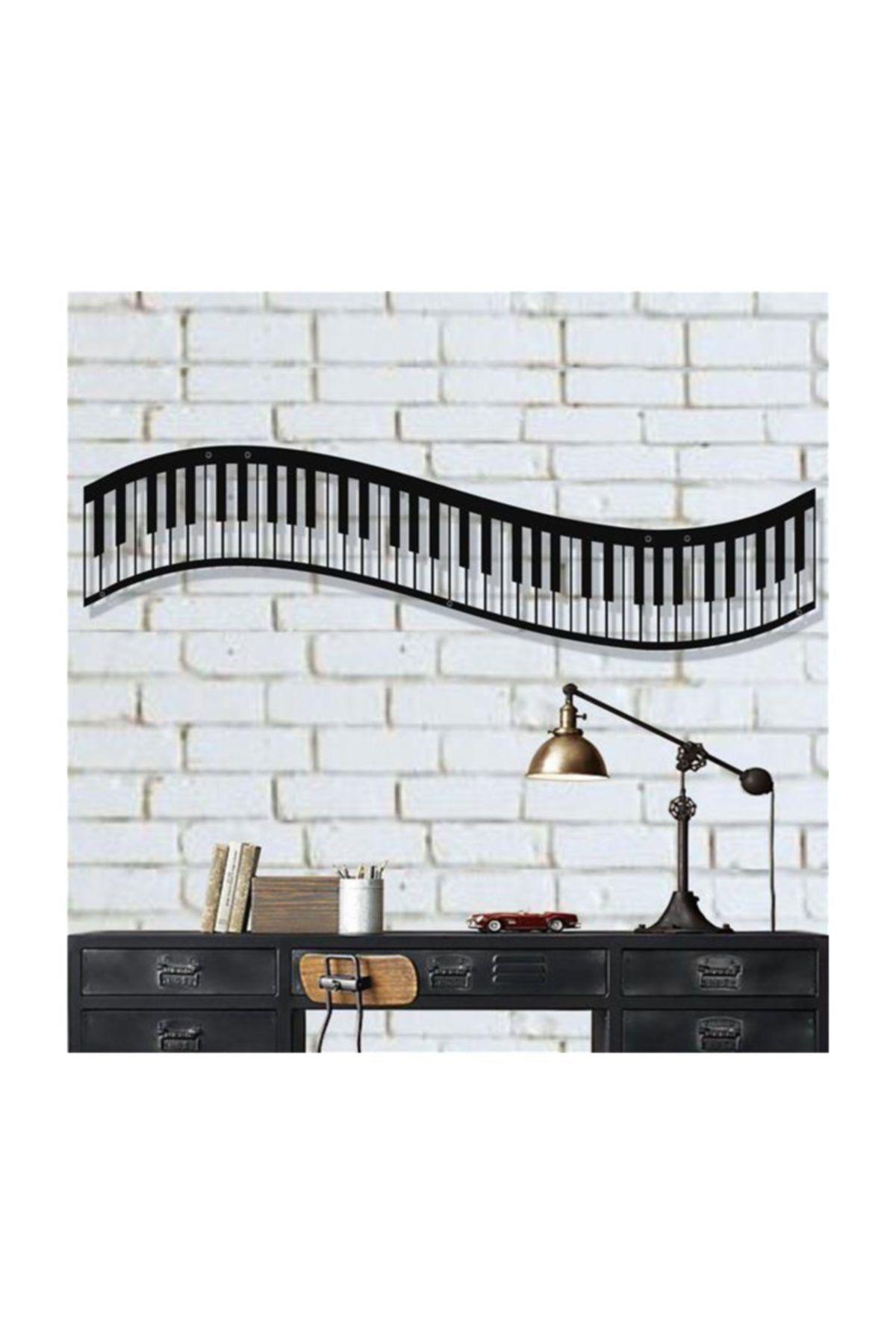 Dekadron Piyano Metal Duvar Dekor 120x34cm