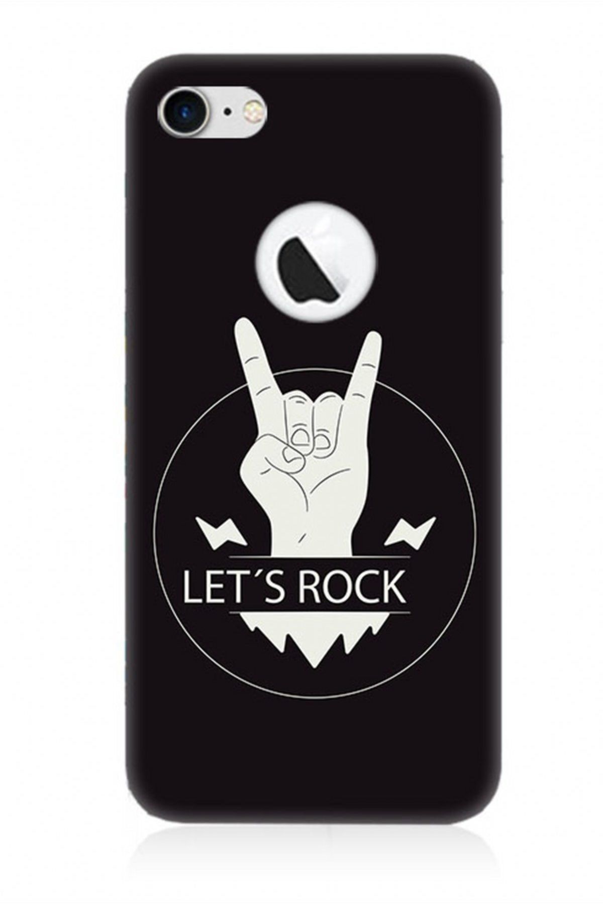 Teknomeg Apple Iphone 8 Lets Rock El Işareti Kabartma Kılıf