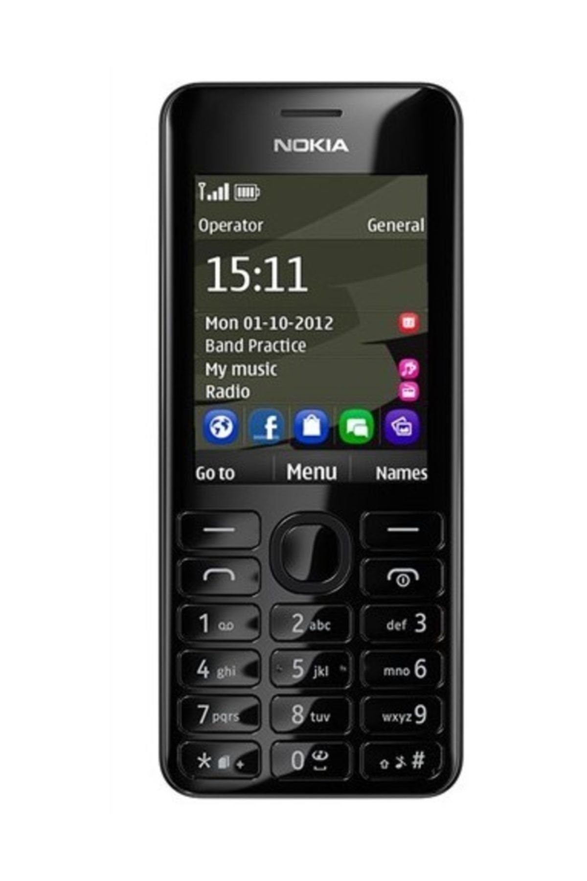 Nokia 206 (Çif SIM) Siyah Tuşlu Cep Telefonu (İthalatçı Firma Garantili)