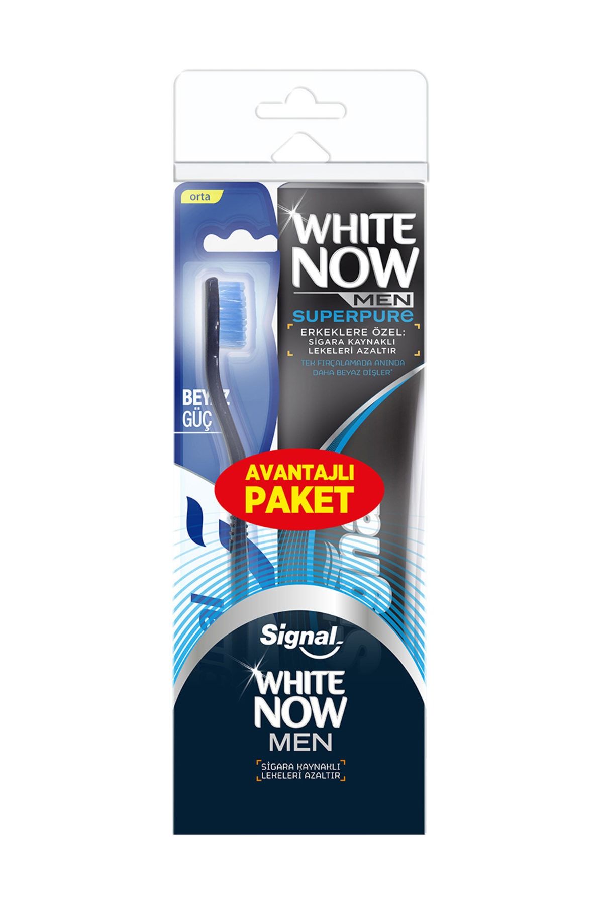 Signal White Now Men 75 Ml+Beyaz Güç Fırça Set