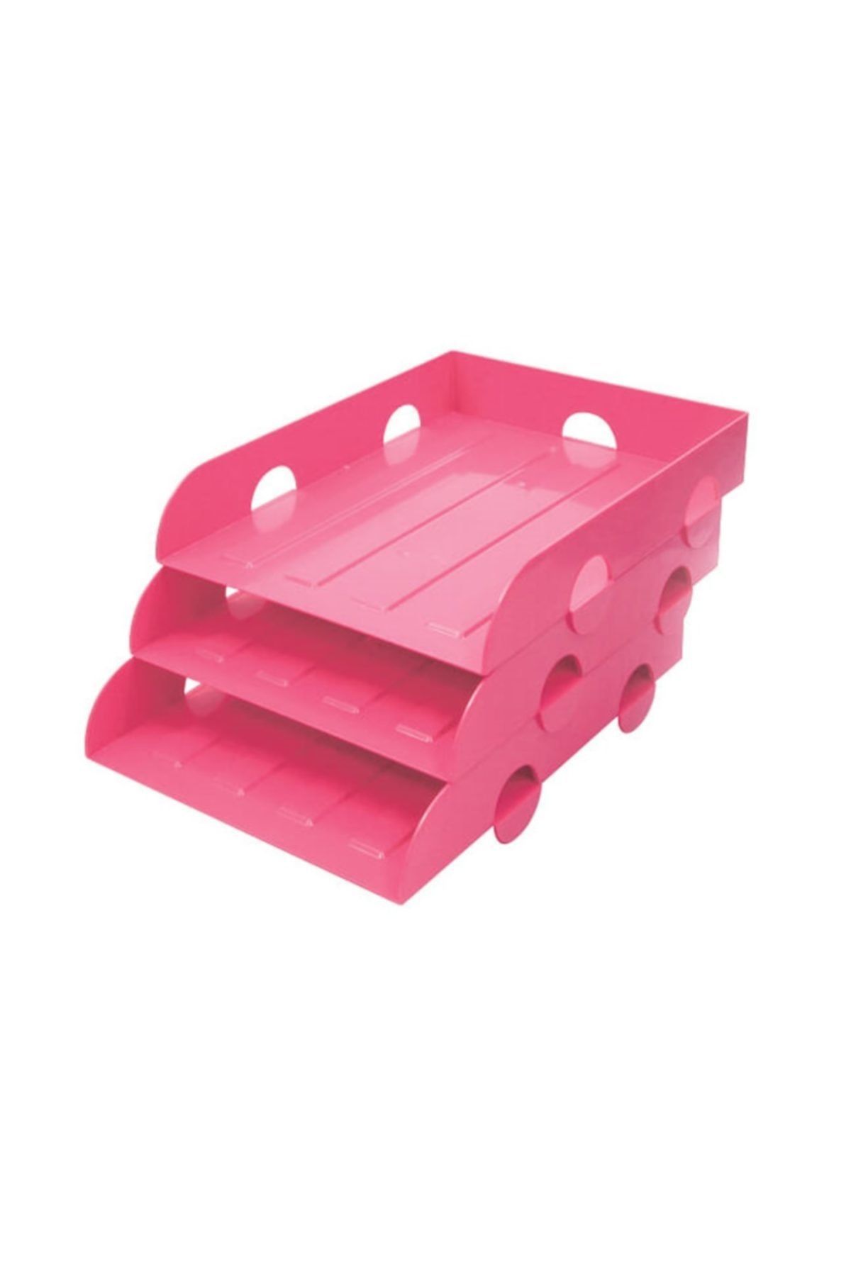 Hipaş Plastik Pratik Masaüstü Evrak Düzenleyici Organizer-oa-2634 -pk (pembe )