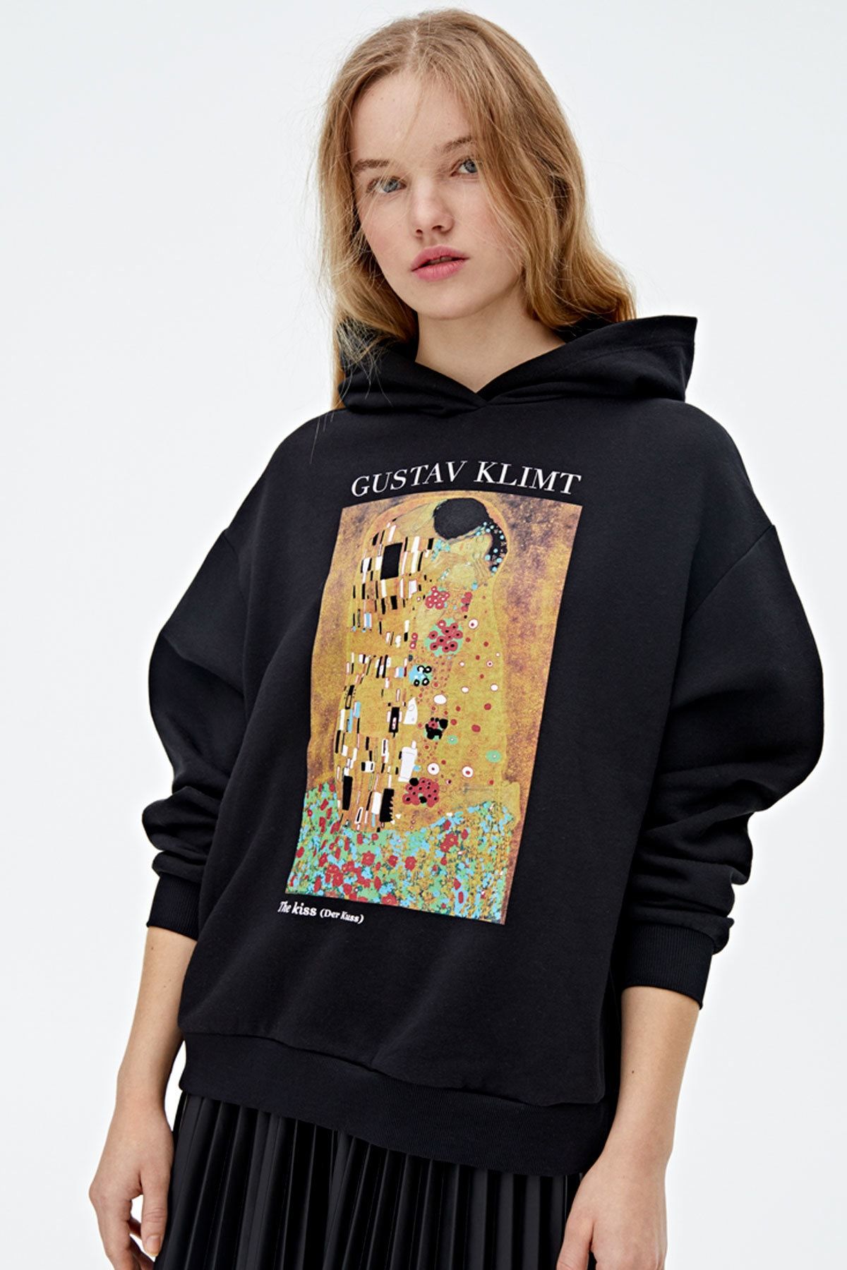 Pull & Bear Klimt Öpücük Görselli Kapüşonlu Sweatshirt
