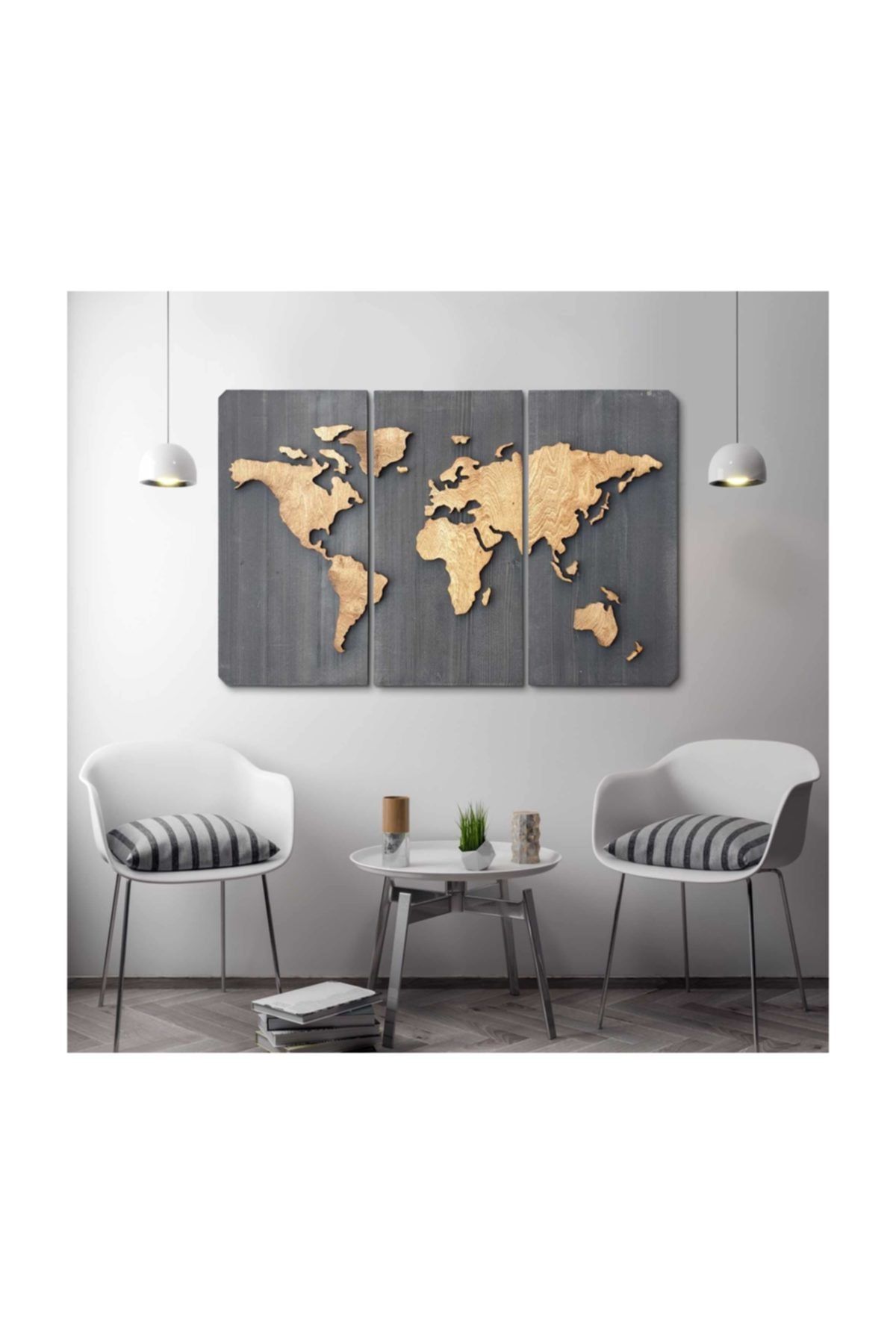 Woodboz World Map - Ahşap Dünya Haritası - Dekoratif Dünya Haritası - Dünya Haritası - Harita