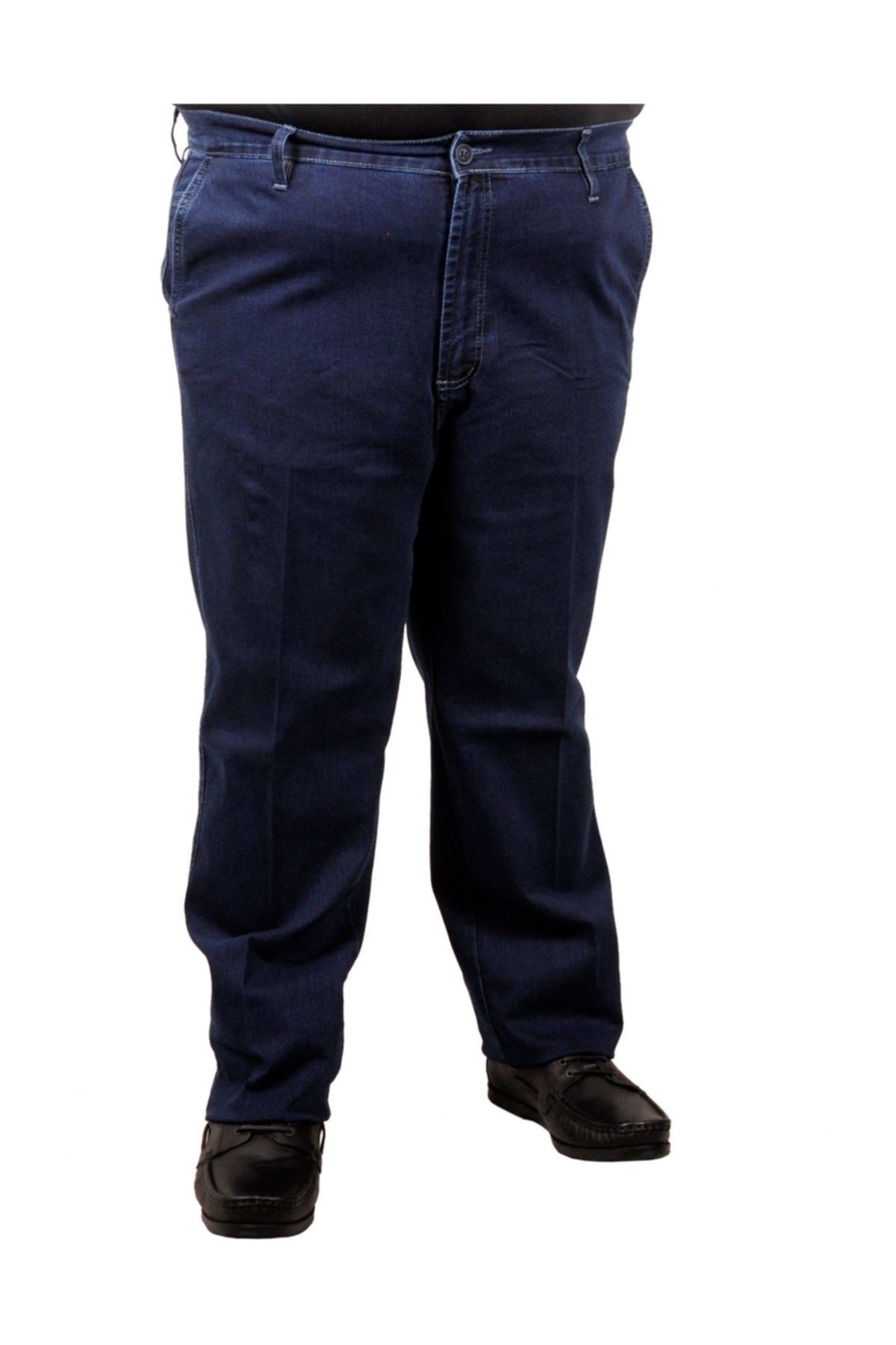 Modexl Büyük Beden Erkek Pantolon Kot Yan Cep Likralı 18881 Mavi