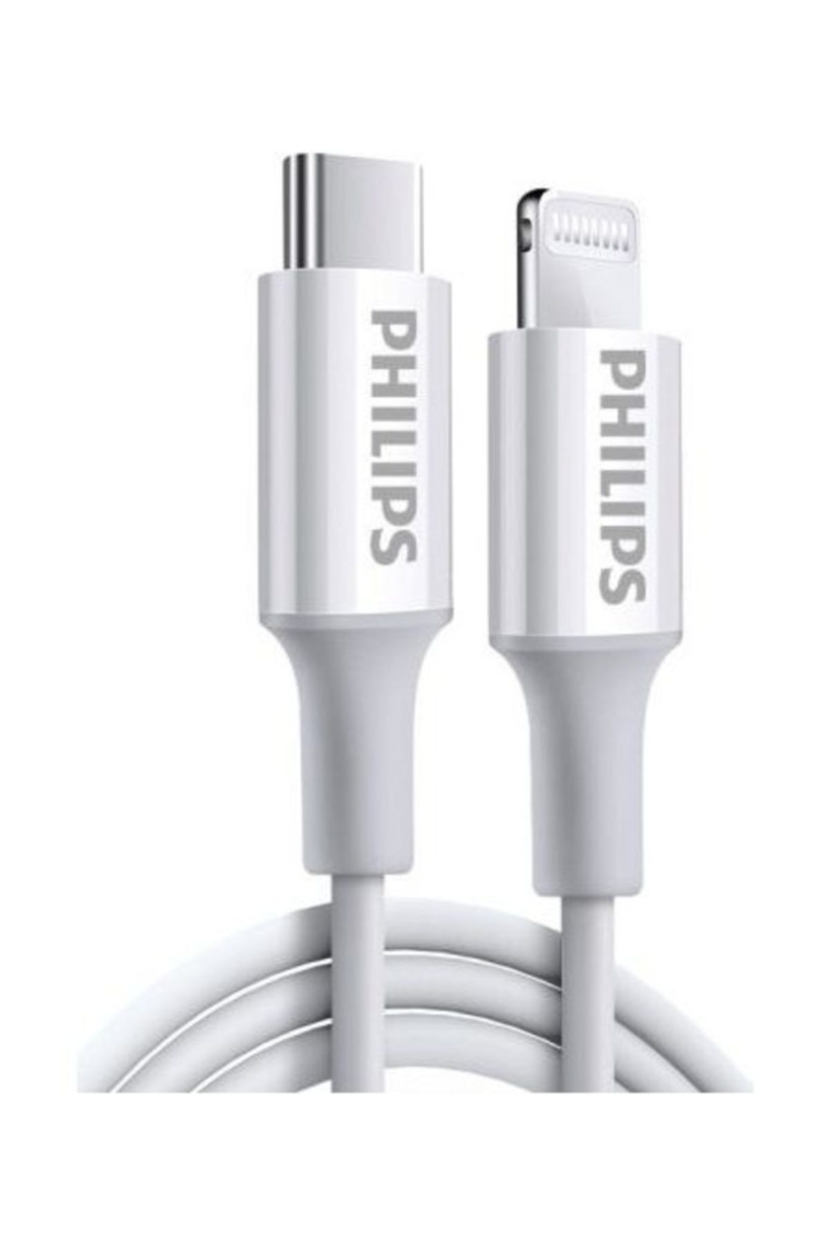 Philips 18W PD Type-C to Ligthning Hızlı Şarj ve Data Kablosu Beyaz 1 Metre