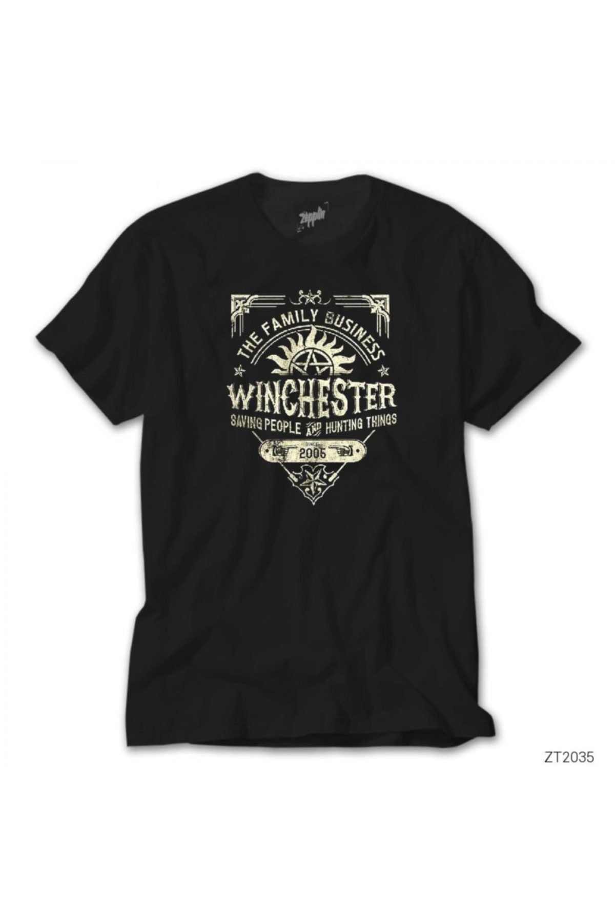 Z zepplin Supernatural A Very Winchester Siyah Tişört