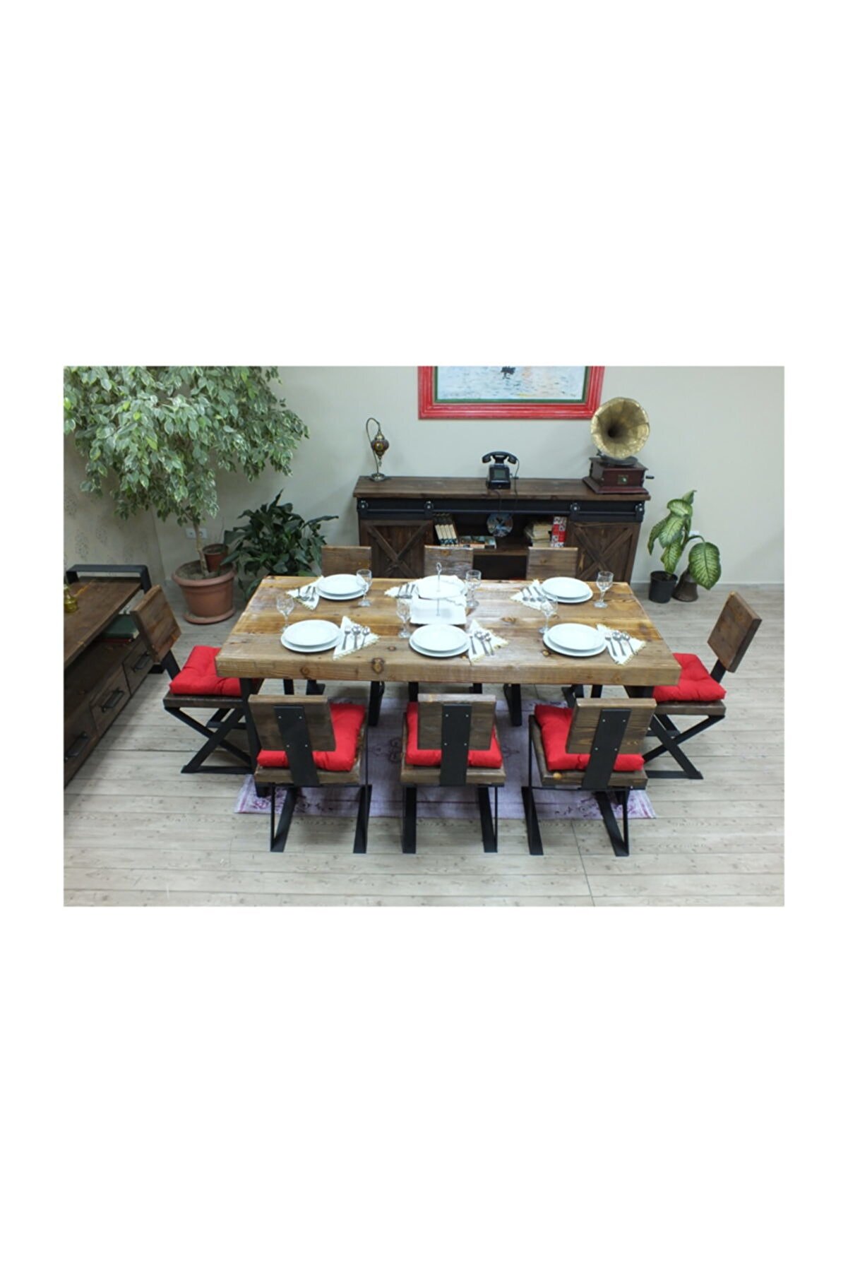 NT Concept Masif Ahşap Ceviz Yemek Masası - Mym009 -  60cm - 120cm