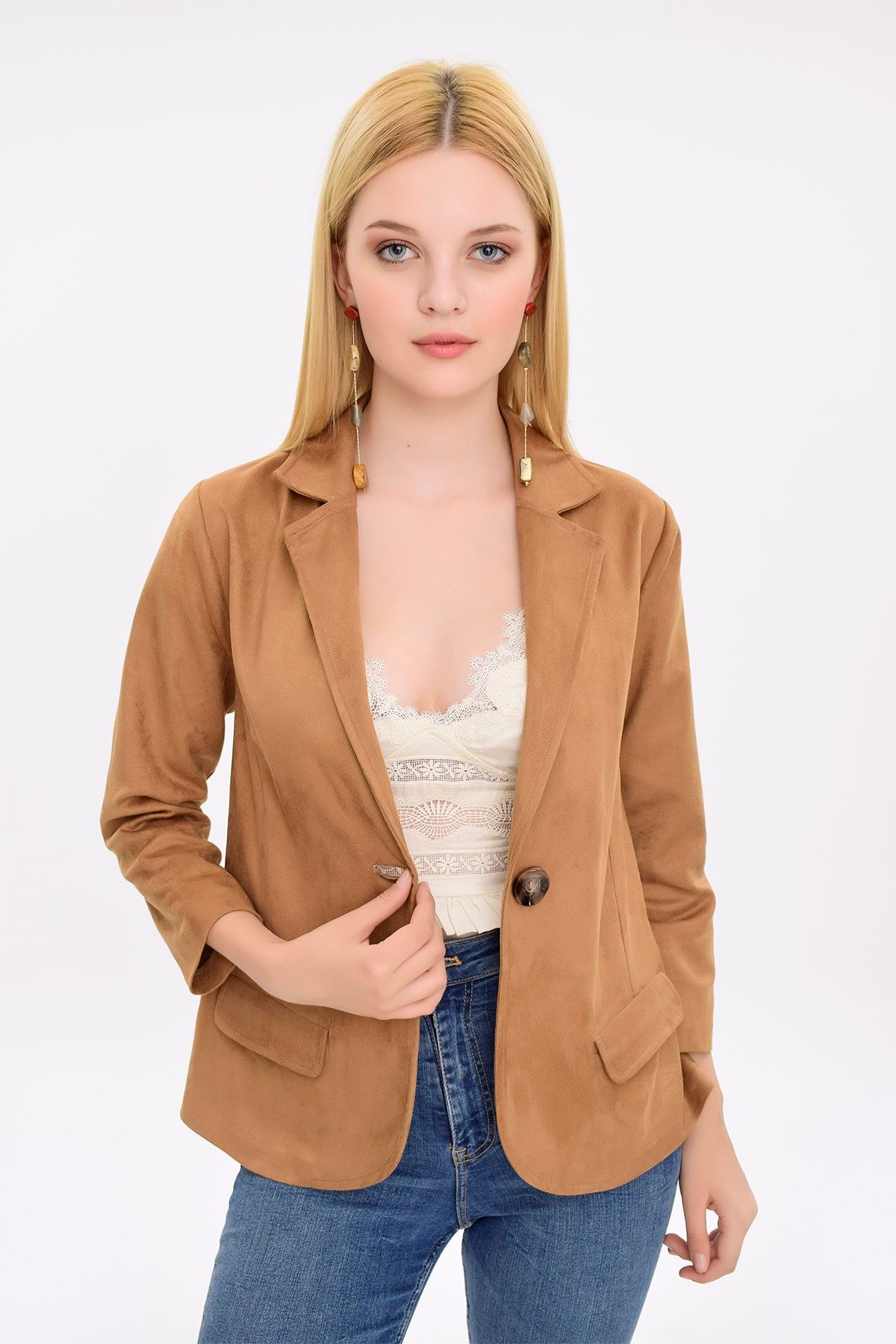 Hanna's Kadın Kahverengi Klasik Ceket