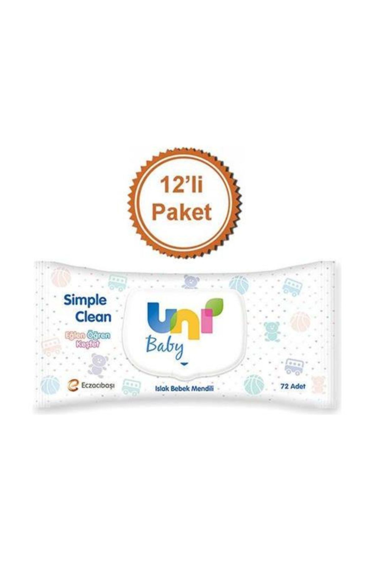 Uni Baby Simple Clean 72'li x (12 Paket)  864 Yaprak