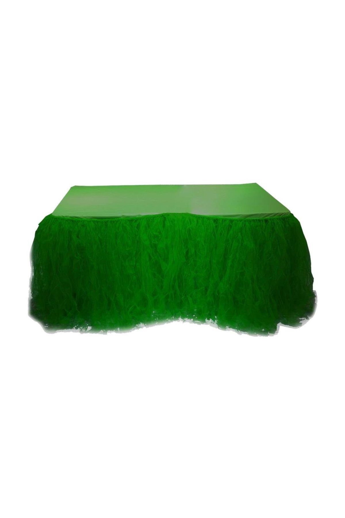 Parti Dolabı Yeşil Masa Tütü Eteği 160X200 Masa Süsleme Örtüsü İçin Tül