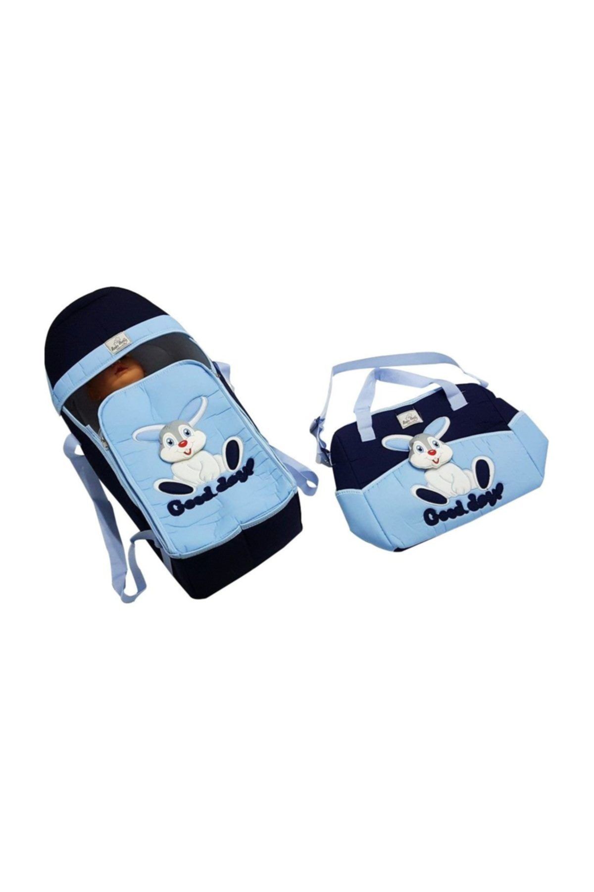 bebegen 2'li Tavşan Taşıma Çanta Seti Lacivert Mavi
