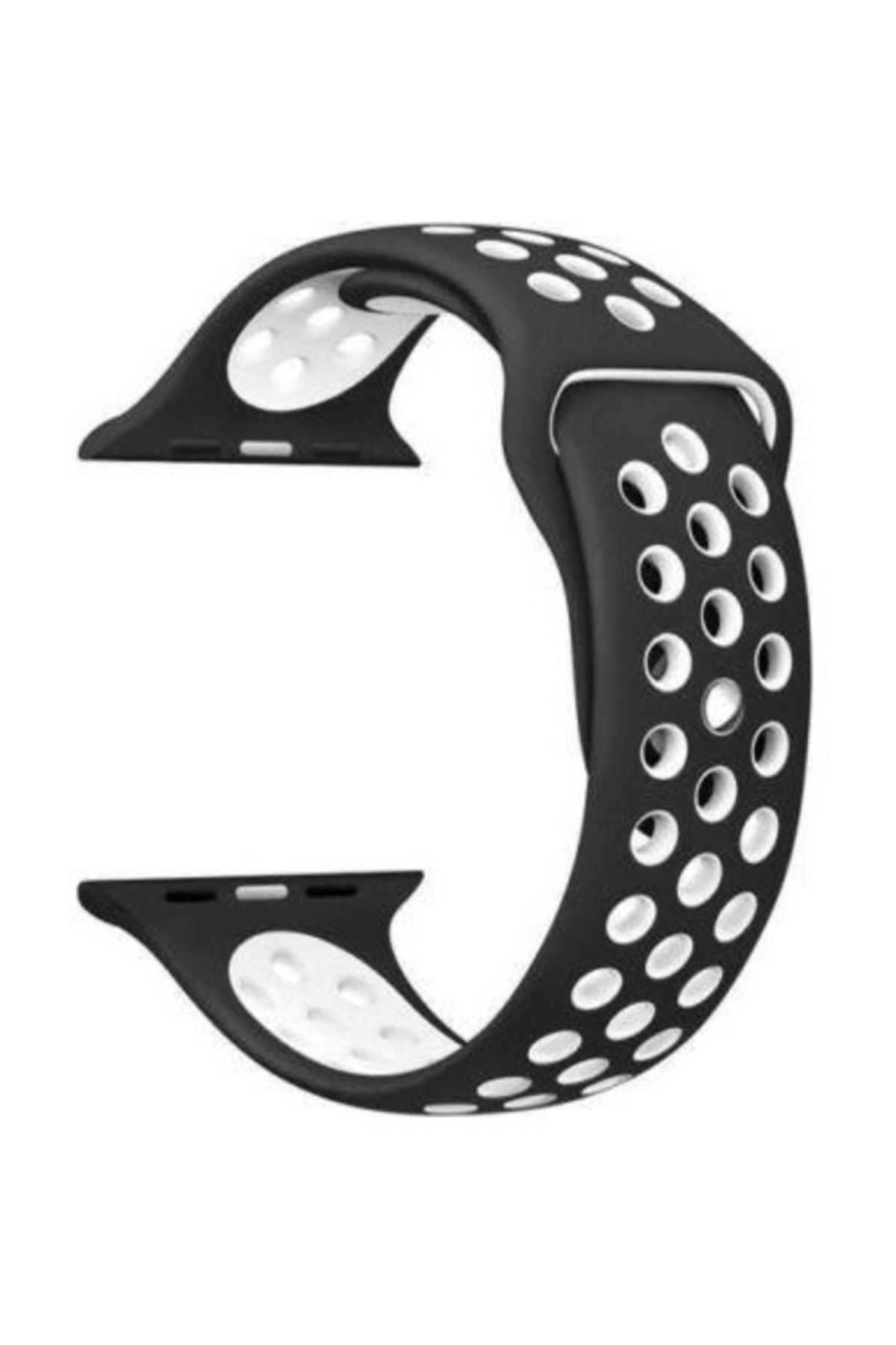 Schulzz Apple Watch 38-40 mm 2-3-4-5 Spor Delikli Silikon Kordon Siyah