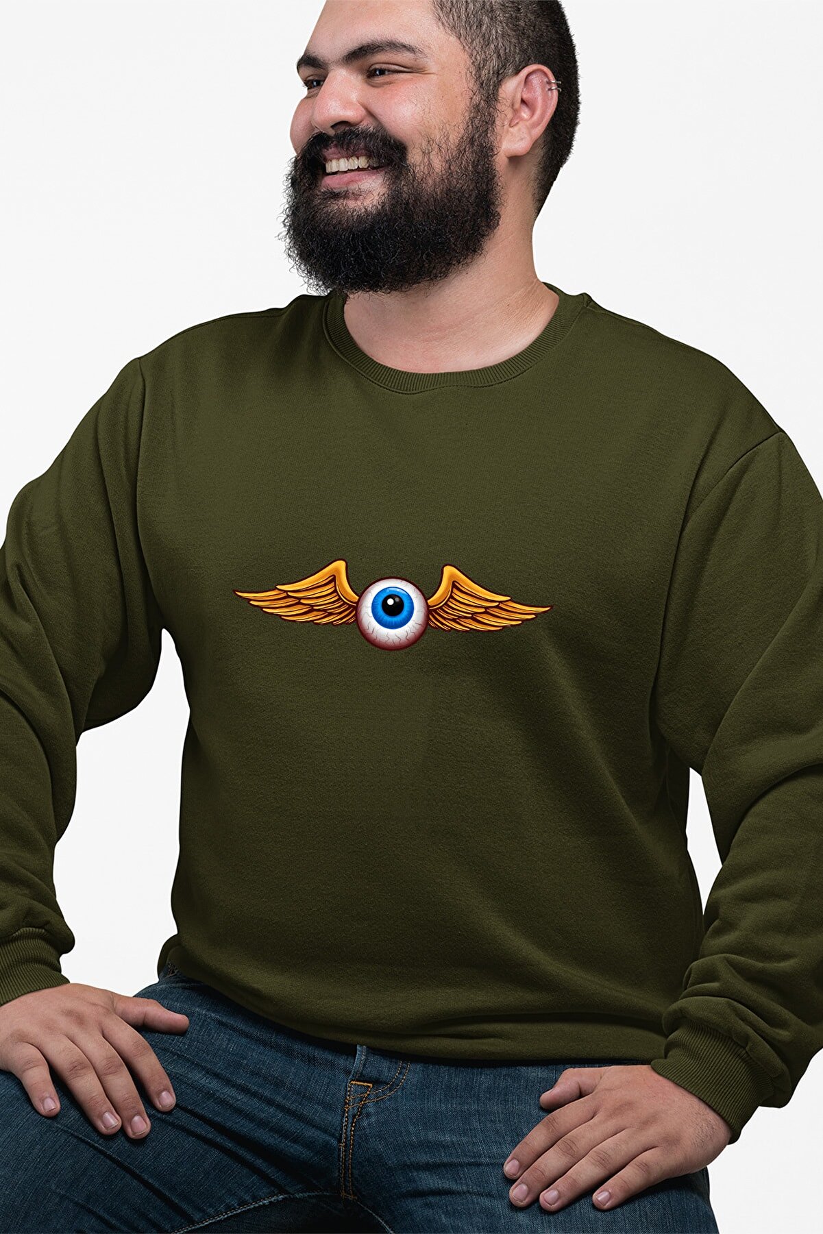 Angemiel Wear Kantalı Göz  Yeşil Erkek Sweatshirt