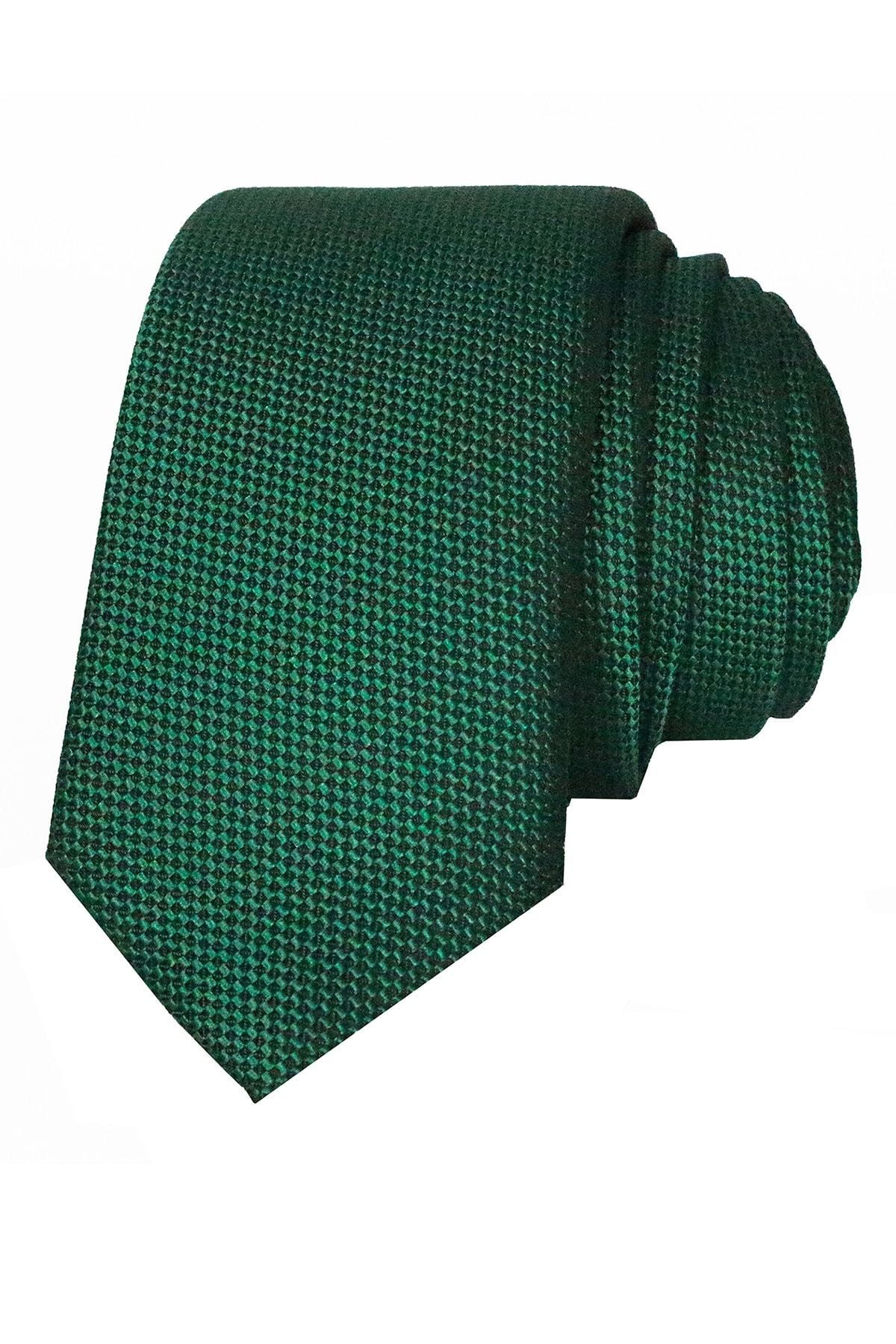 Varetta Erkek Yeşil Dar Kesim Kuşgözü Desen Kravat
