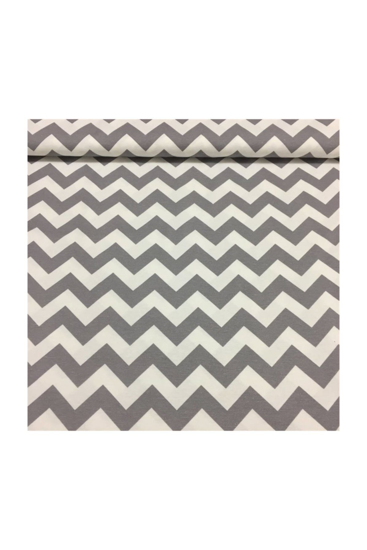 Zigzag Zigzag Desen Dertsiz Mutfak Masa Örtüsü Gri-beyaz 130cm X 160cm