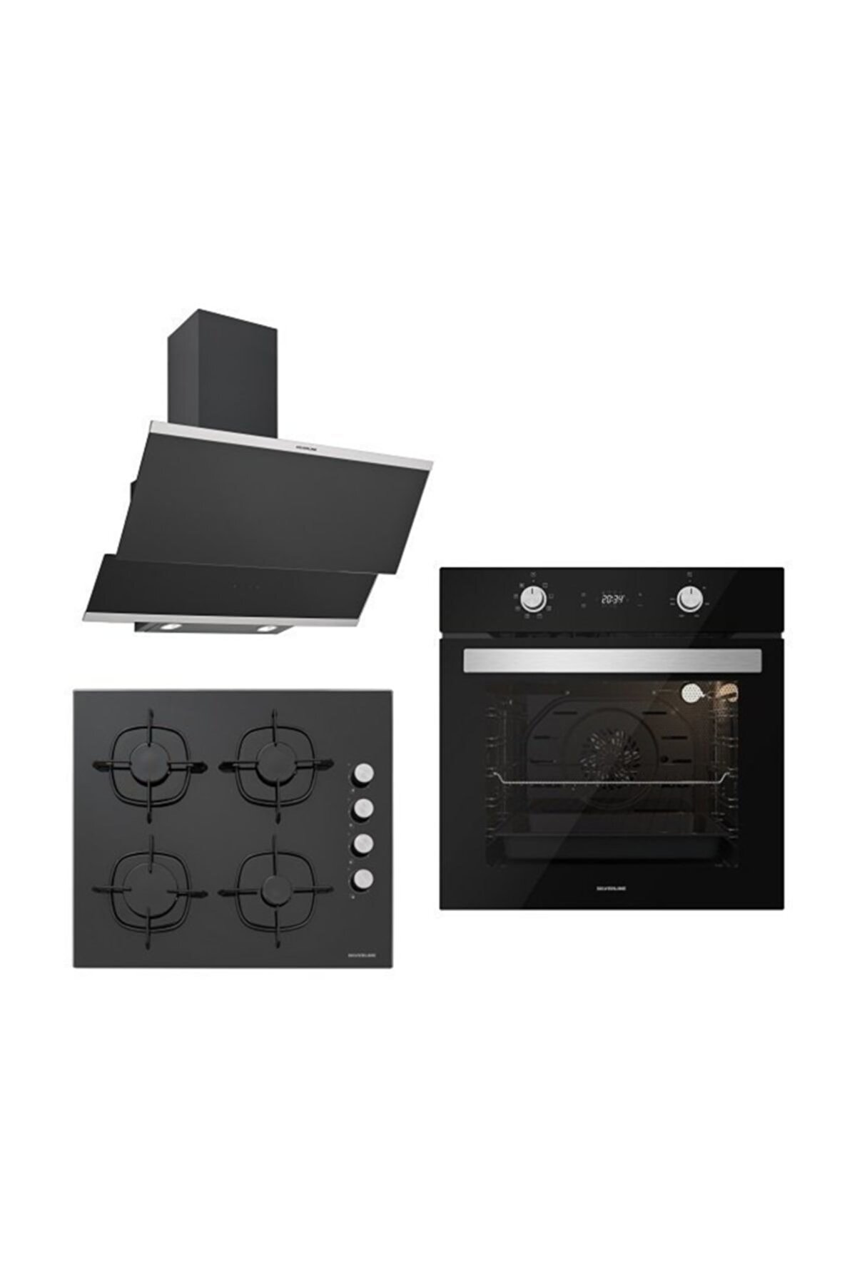Silverline Siyah Ankastre Set 6 ( 3420b - Cs5335s01 - Bo6504b01 )