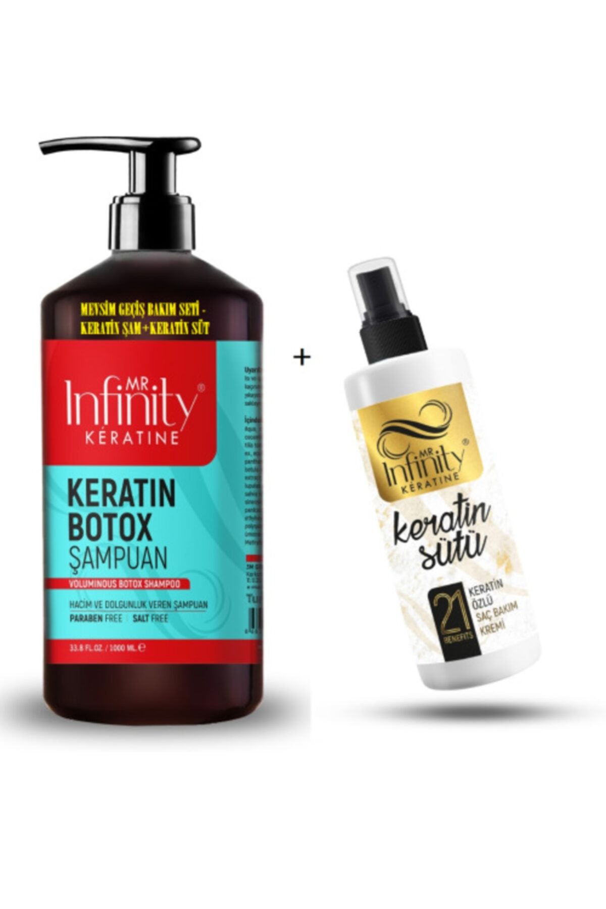 mr infinity Infinity Exp Keratin Botox Şampuan 1000ml + Keratin Milk 250ml