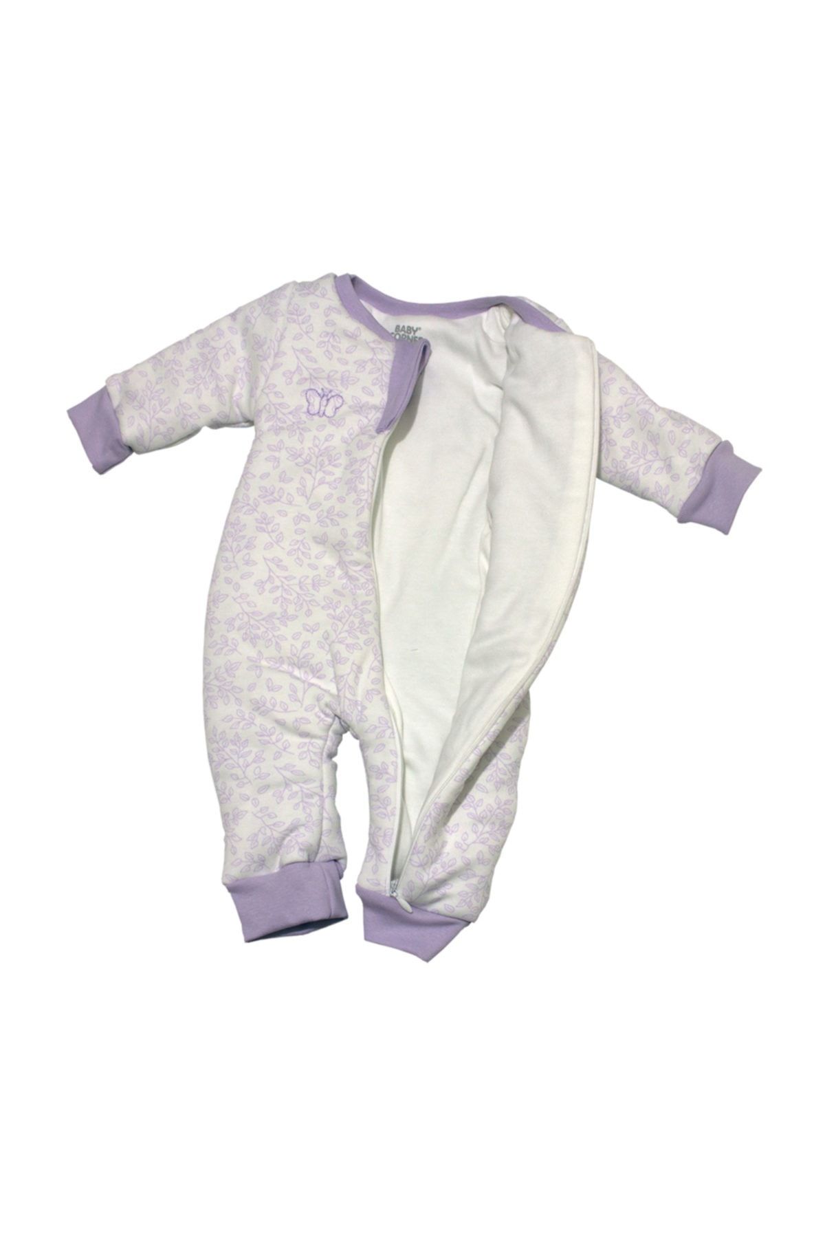 Baby Corner Kız Bebek Beyaz Fermuarlı Uyku Tulumu 