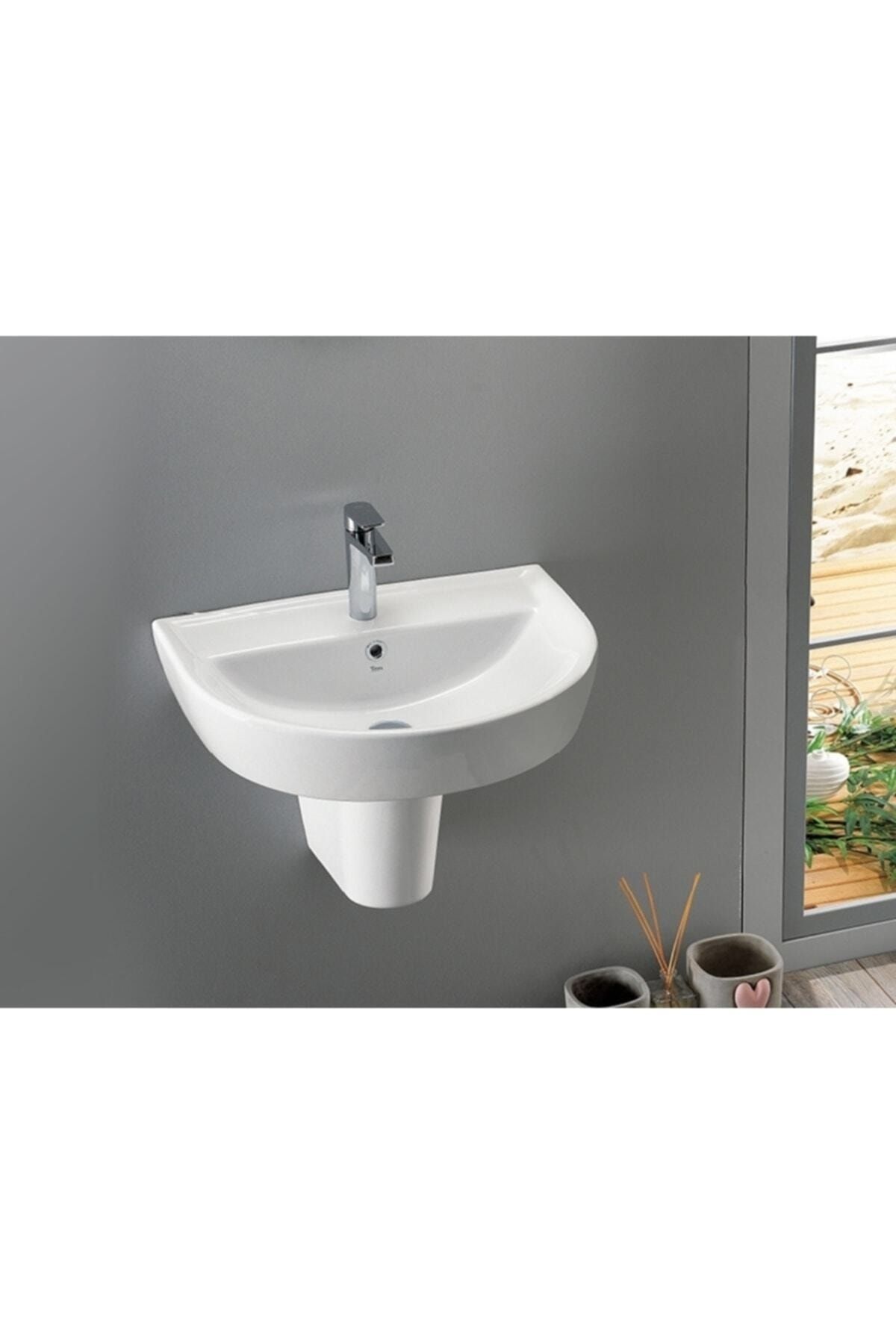 TURKUAZSERAMİK Turkuaz Cerastyle 45x55 Lavabo+yarım Ayak (ayaklı Lavabo)