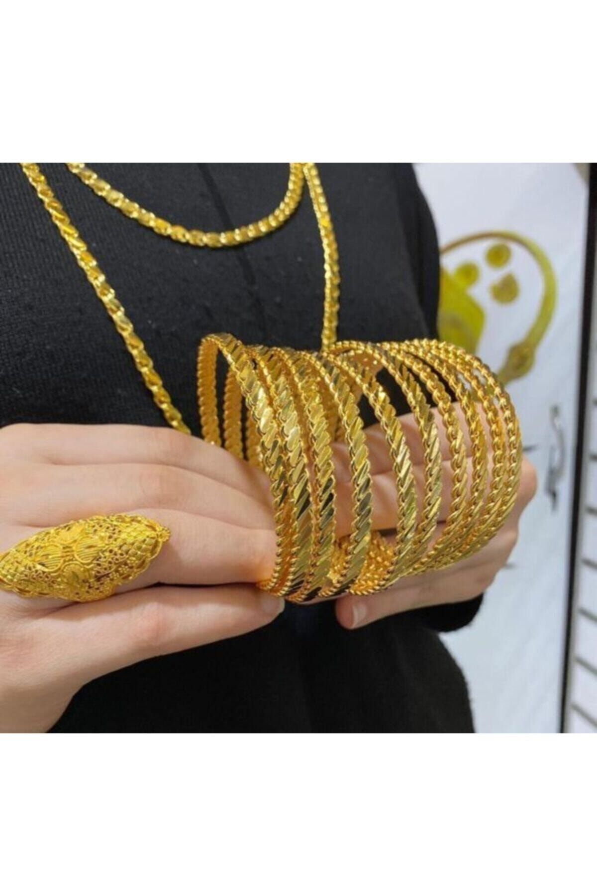barış gold altın kaplama 22 Ayar Altın Kaplama Kadın 3 Telli Adana Burması Bilezik Modeli Adet Fiyatıdır