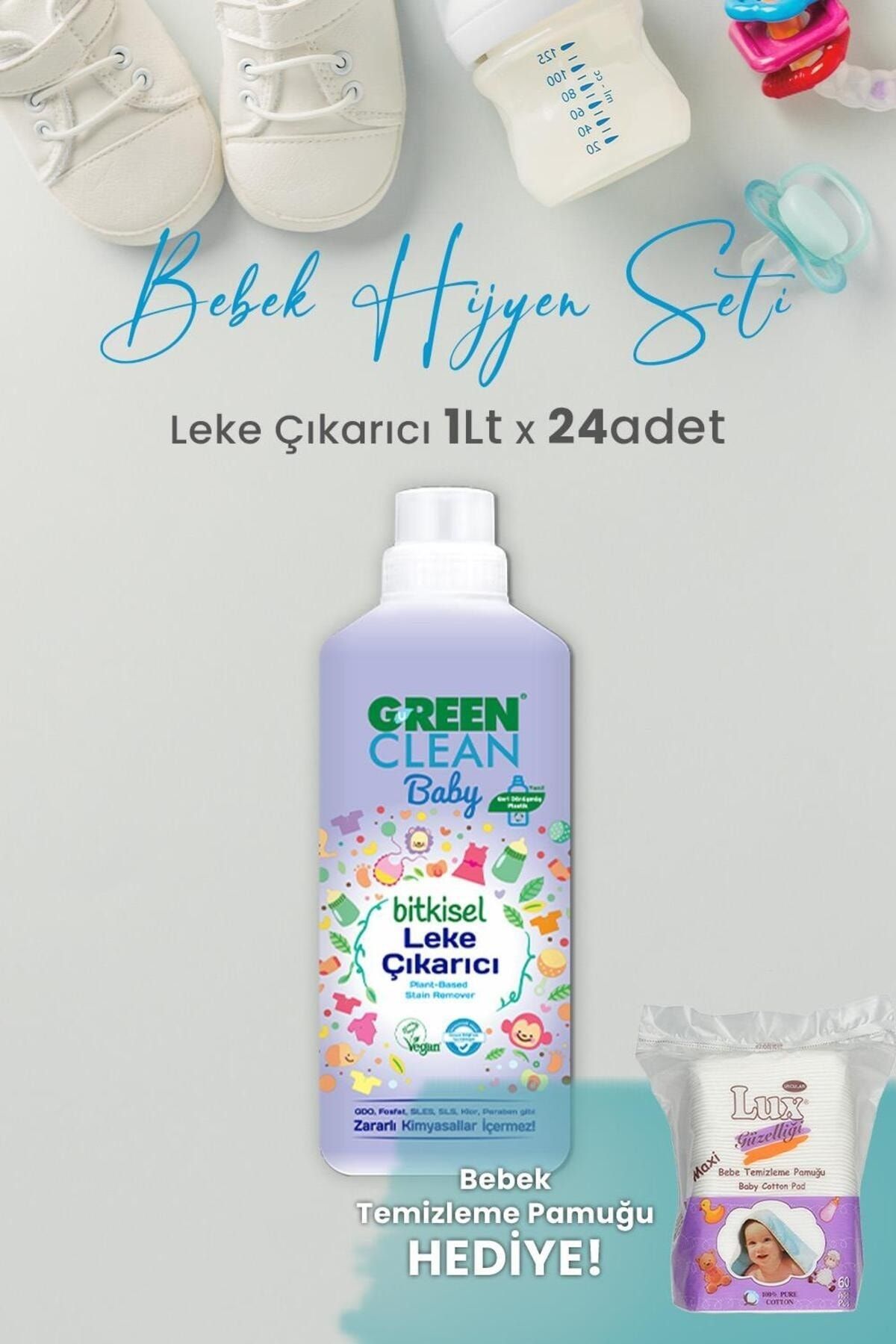 Green Clean U Green Clean Baby Leke Çıkarıcı 1 L x 24 Adet ve Hediyeli