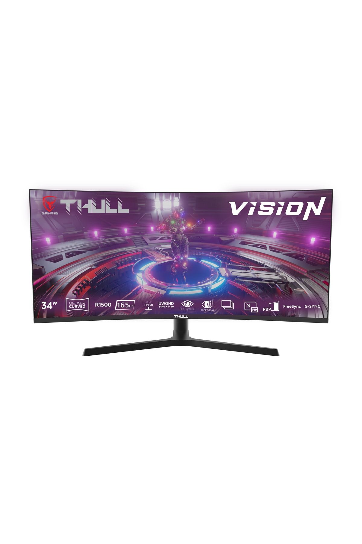 THULL Vision TG-UWQHD34C 34" 1ms 165Hz Uwqhd (Hdmı+2xdp) Va Frameless Qhd Curved Gaming Monitör