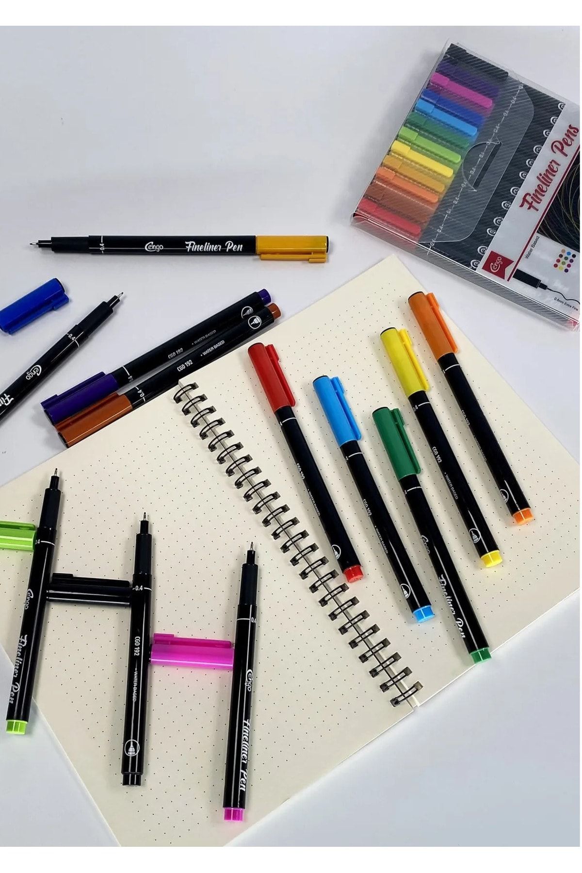 Cengo Fineliner 0.4 Mm Ince Uçlu Yazı Ve Çizim Kalemi 12 Renk