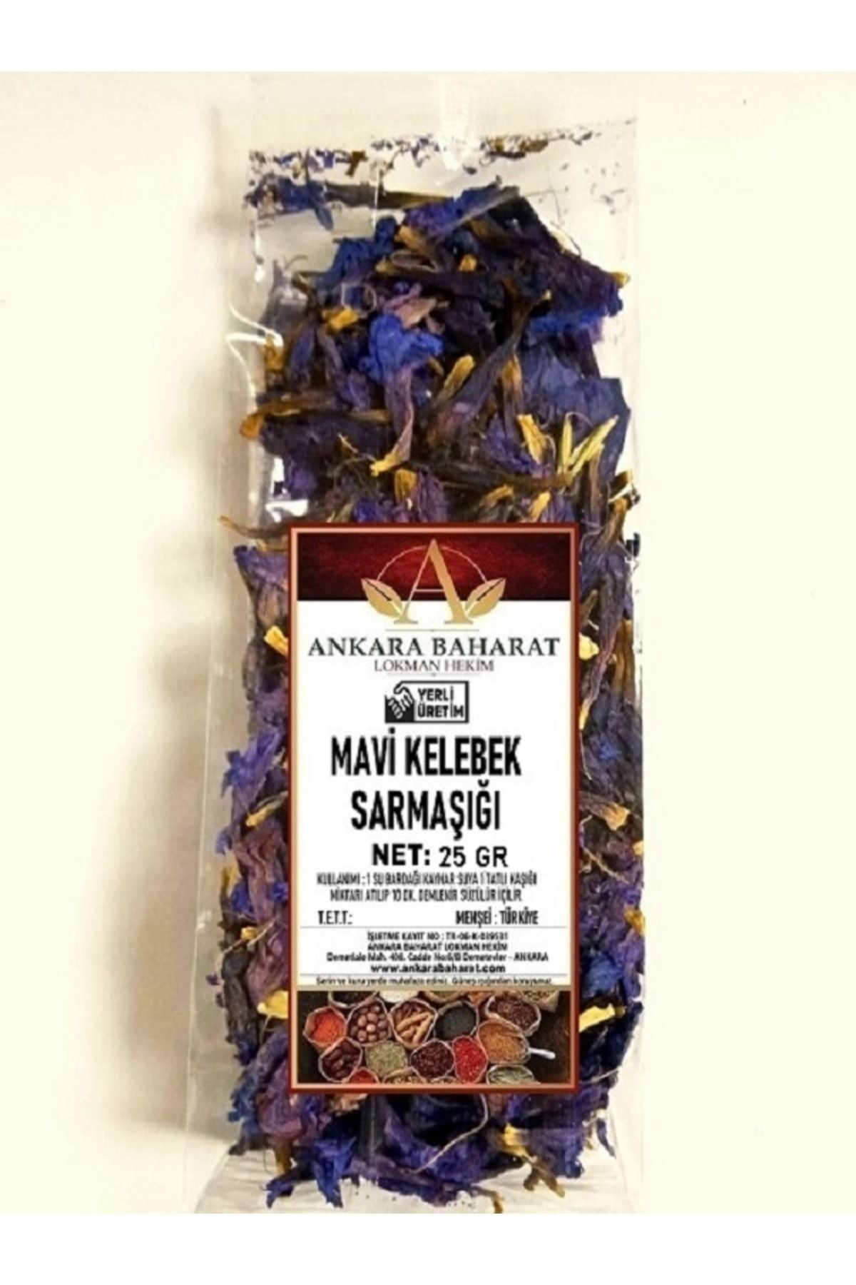 Ankara Baharat Mavi Çay - 25 gram - Mavi Kelebek Sarmaşığı