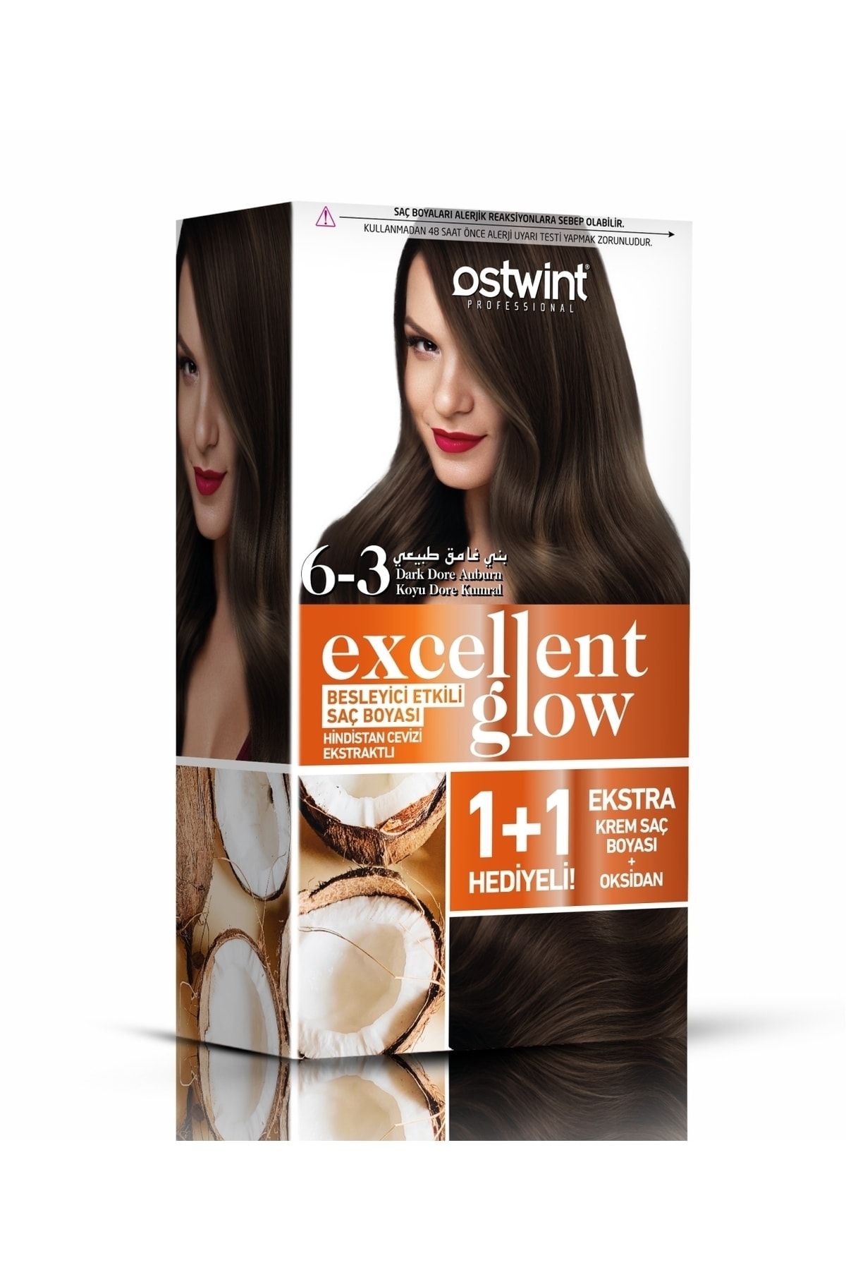 Ostwint Excellent Glow 1+1 Hediyeli Saç Boyası Seti No.6.3 Koyu Kumral Dore