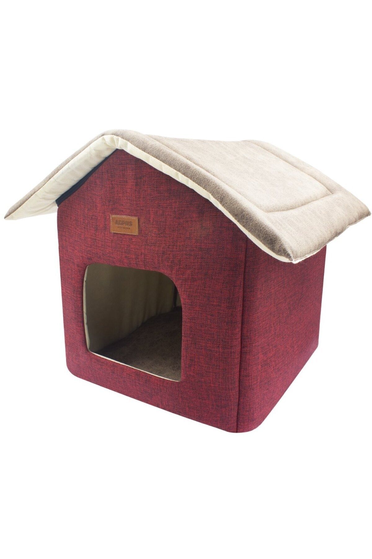 Lepus Kedi ve Köpek Yatağı Shack House Yatak Kırmızı