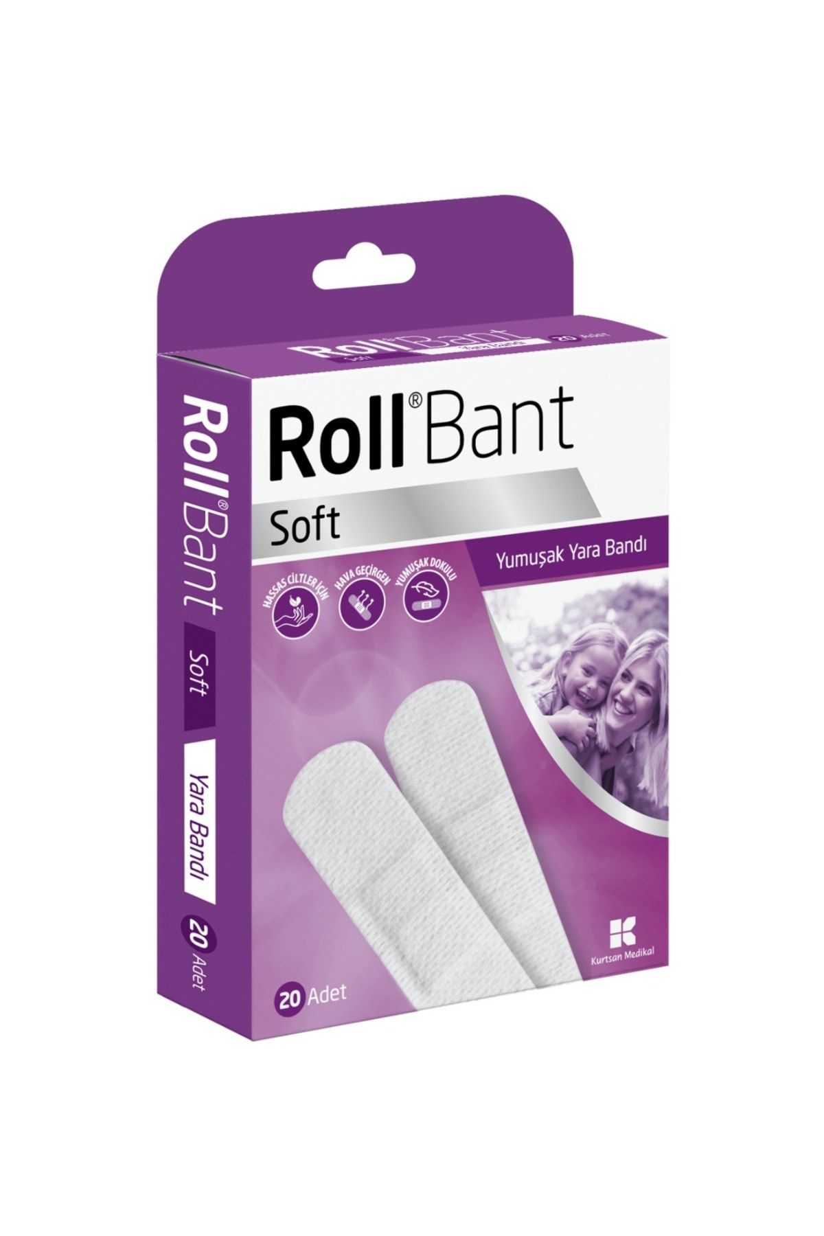 Roll Bant Soft Yumuşak Yara Bandı 20'li - 4 Kutu