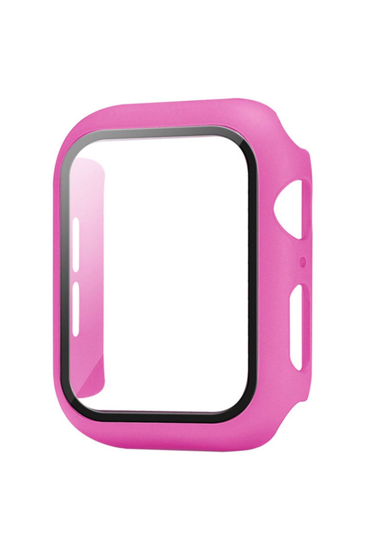 QUSE Apple Watch Seri 3-2 42mm Uyumlu Ekran ve Kasa Koruyucu Barbie Pembesi