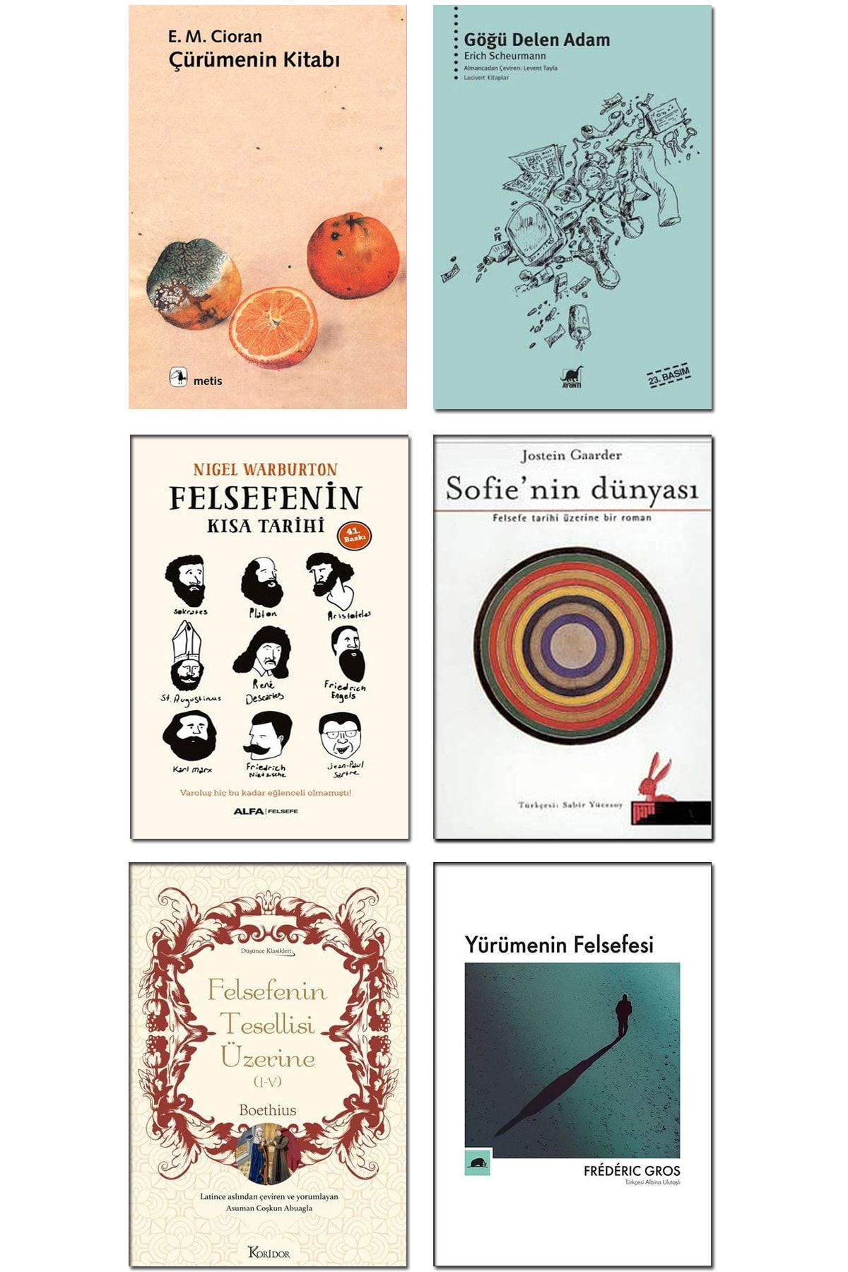 Ayrıntı Yayınları Sofie'nin Dünyası Felsefenin Kısa Tarihi Çürümenin Kitabı Felsefenin Tesellisi Yürümenin Felsefesi