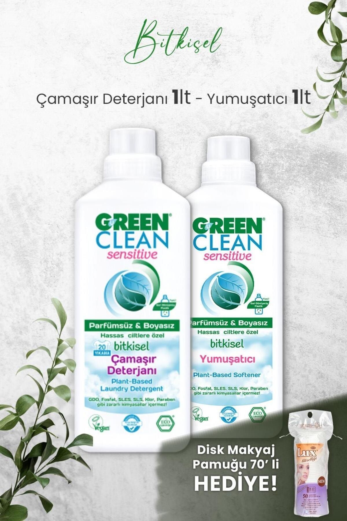 Green Clean Sensıtıve Kokusuz Çamaşır Deterjanı ve Yumuşatıcı 1 L ve Hediyeli