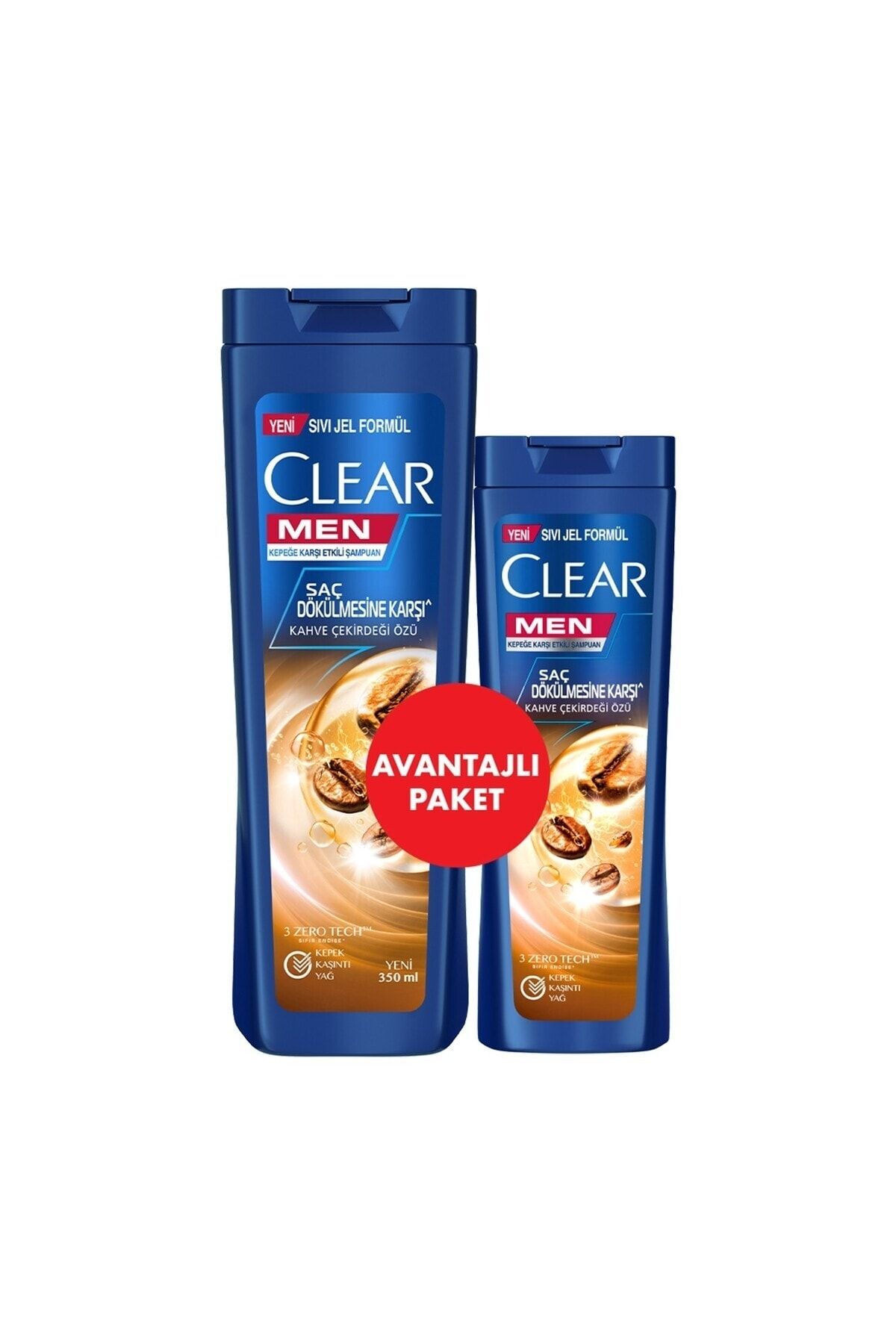 Clear Men Saç Dökülmesine Karşı Etkili Şampuan Kahve Çekirdeği Özü 350 ml + 180 ml