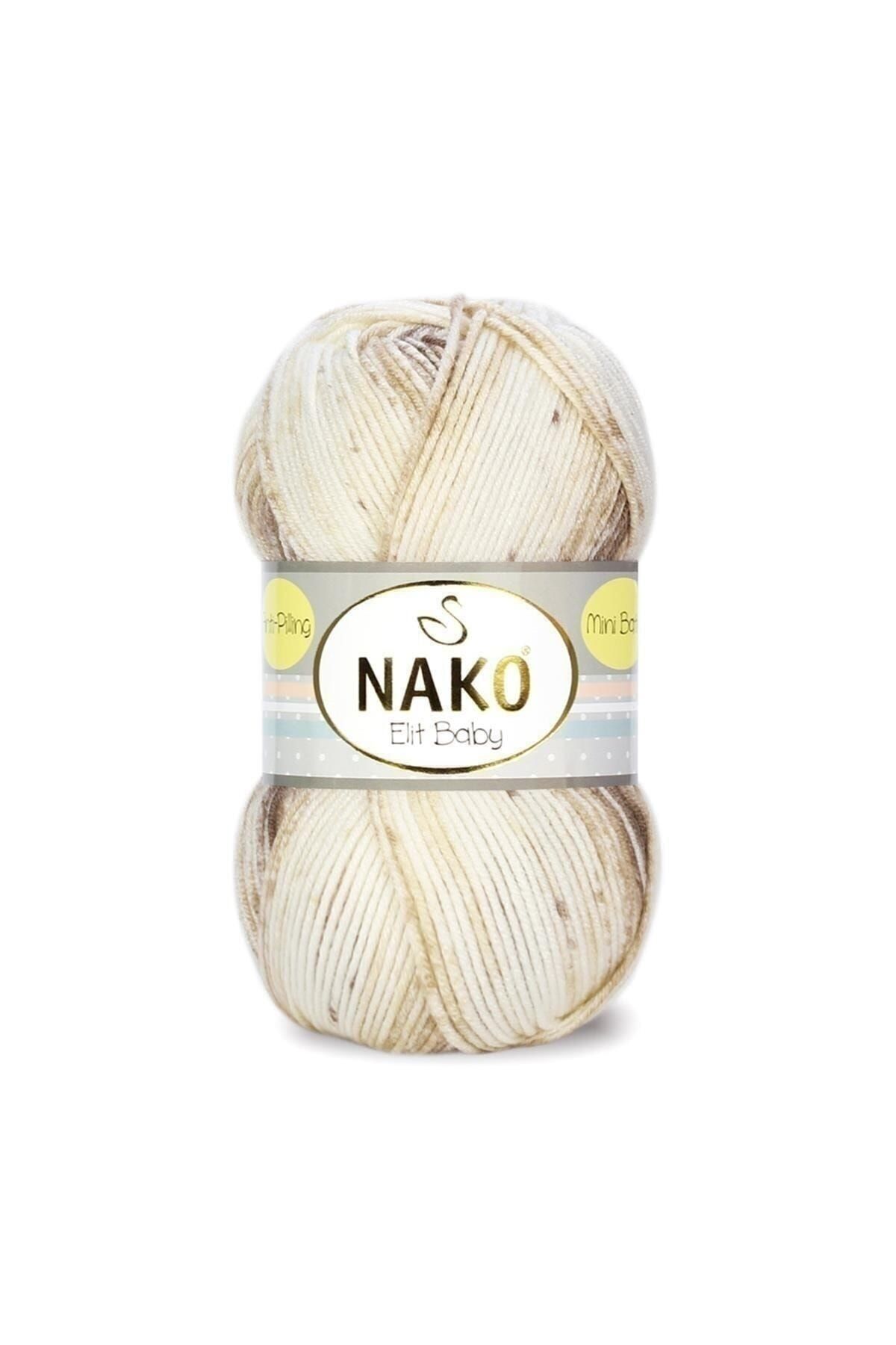 Nako Elit Baby Mini Batik 32426 Kahve-beyaz.