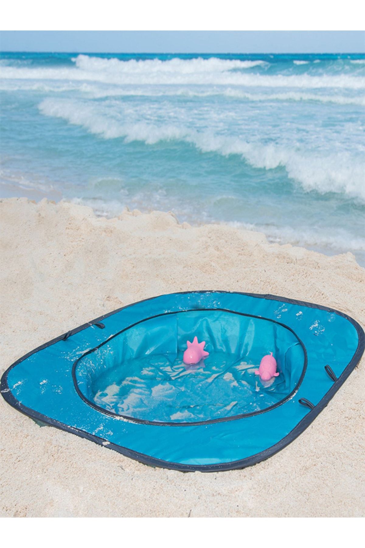BYENS Bebek Havuzu Kurmalı Bebek Aktivite Mavi Plaj Havuzu Plaj Oyuncak Katlanabilir Su Havuzu