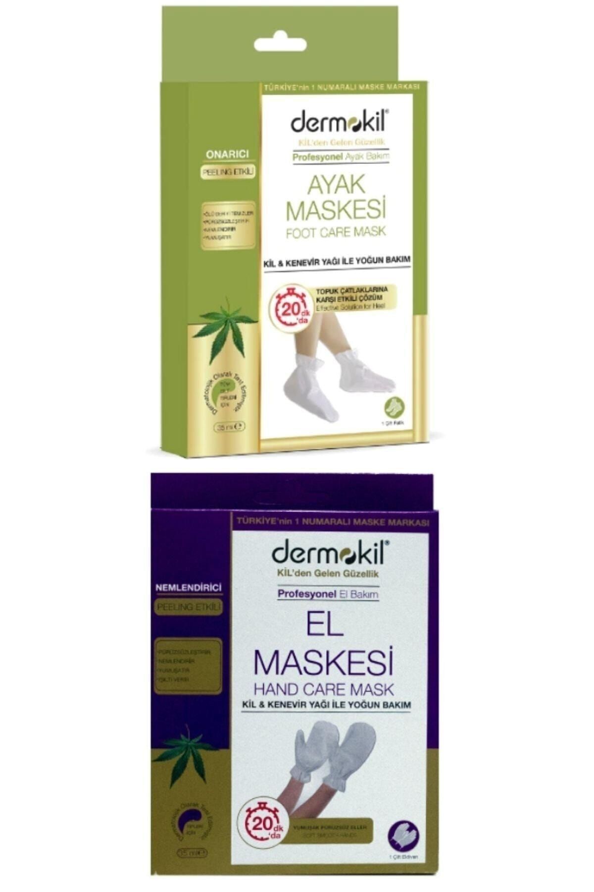 Dermokil Kil Ve Kenevir Yağlı Profesyonel El Maskesi Ve Çorap Tipi Ayak Maskesi 2li Set
