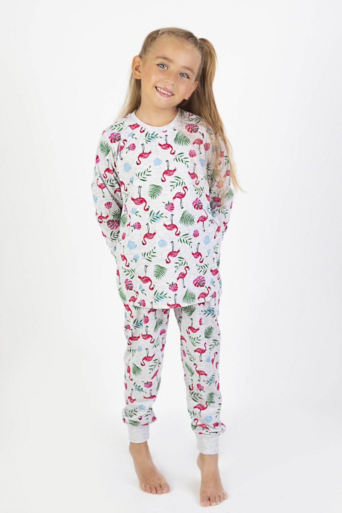 HARİKA KİDS Kız Çocuk Baskılı İnce Basic Pijama Takımı