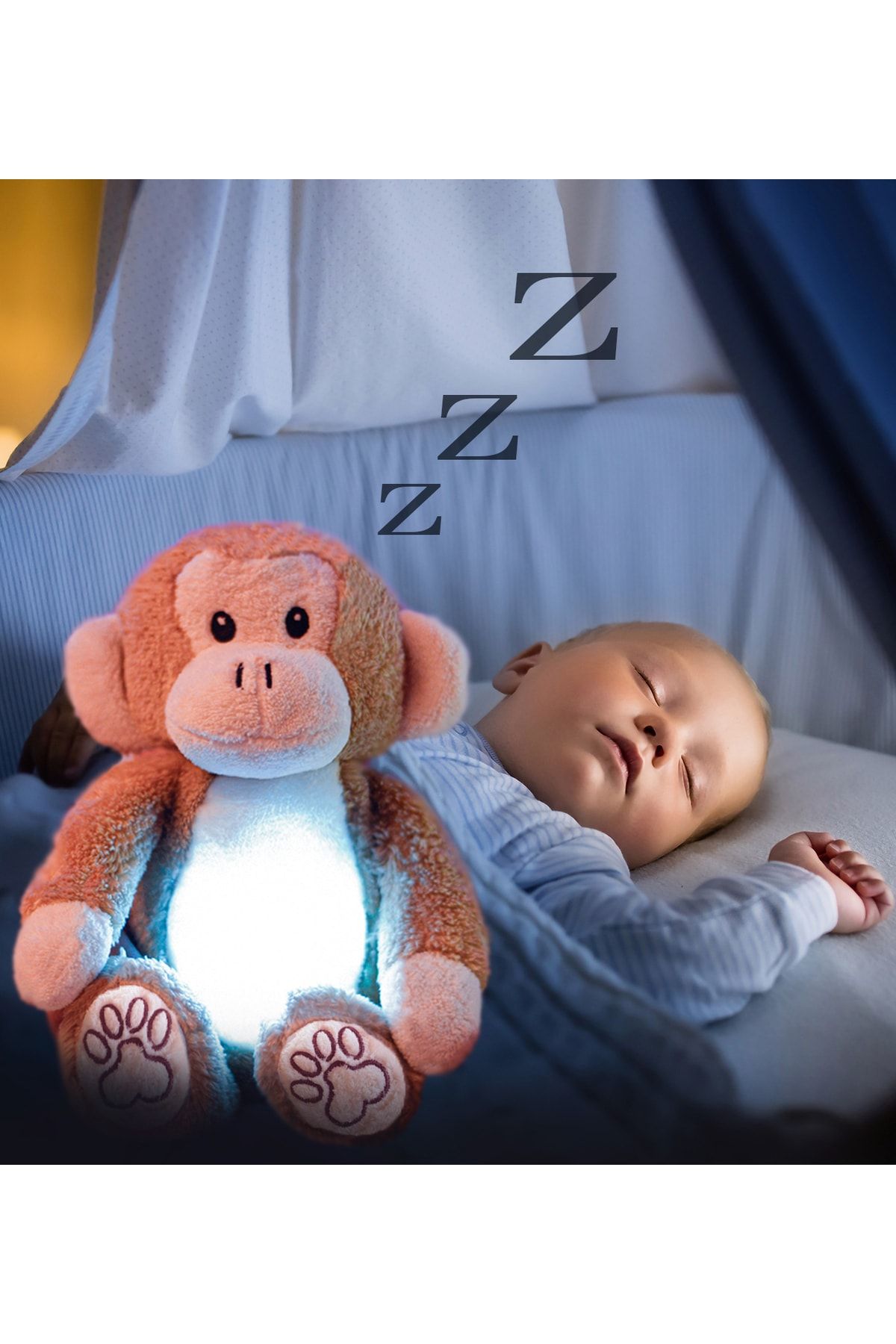 Pandamkee Uykuşşş Akıllı Ağlama Sensörlü Uyku Arkadaşı - Beyaz Gürültülü doli