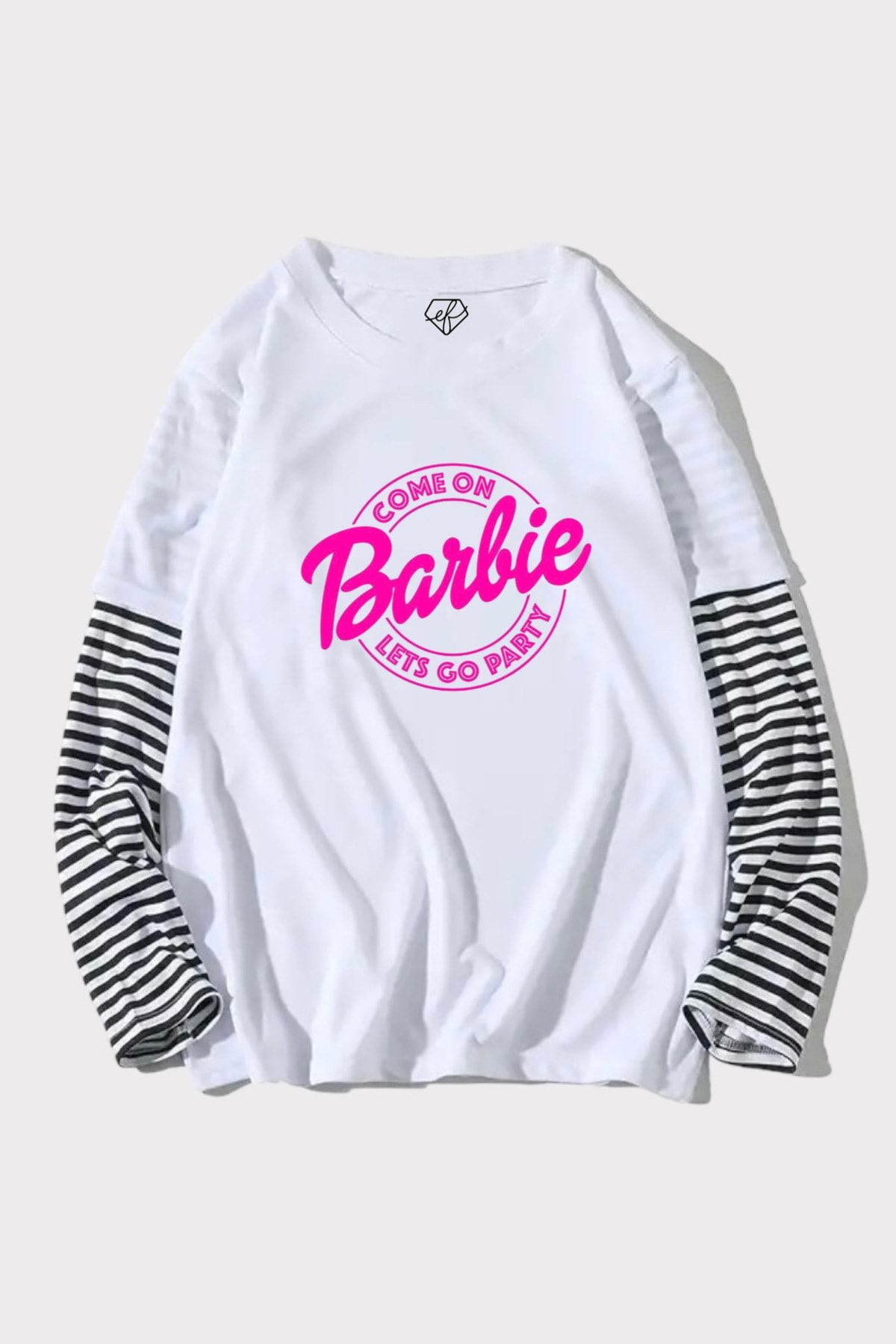 Ef Butik Beyaz Come On Barbie Birleşik   T-Shirt