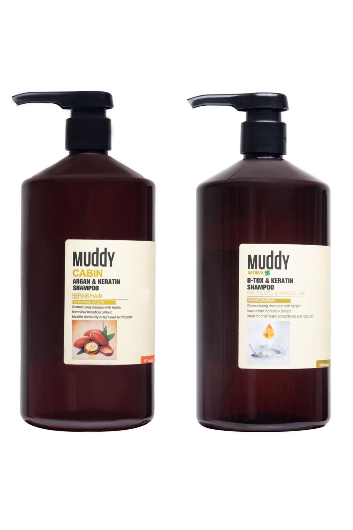Muddy Argan&keratın Shampo0 1000 ml + B-tox&keratın Shampoo 1000 ml
