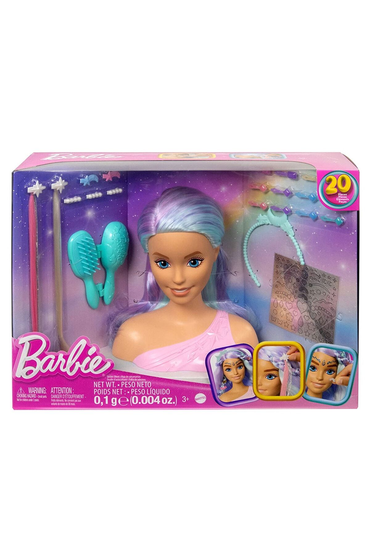 Barbie Barbienin Renkli Saçlı Büstü ve Aksesuarları HMD82